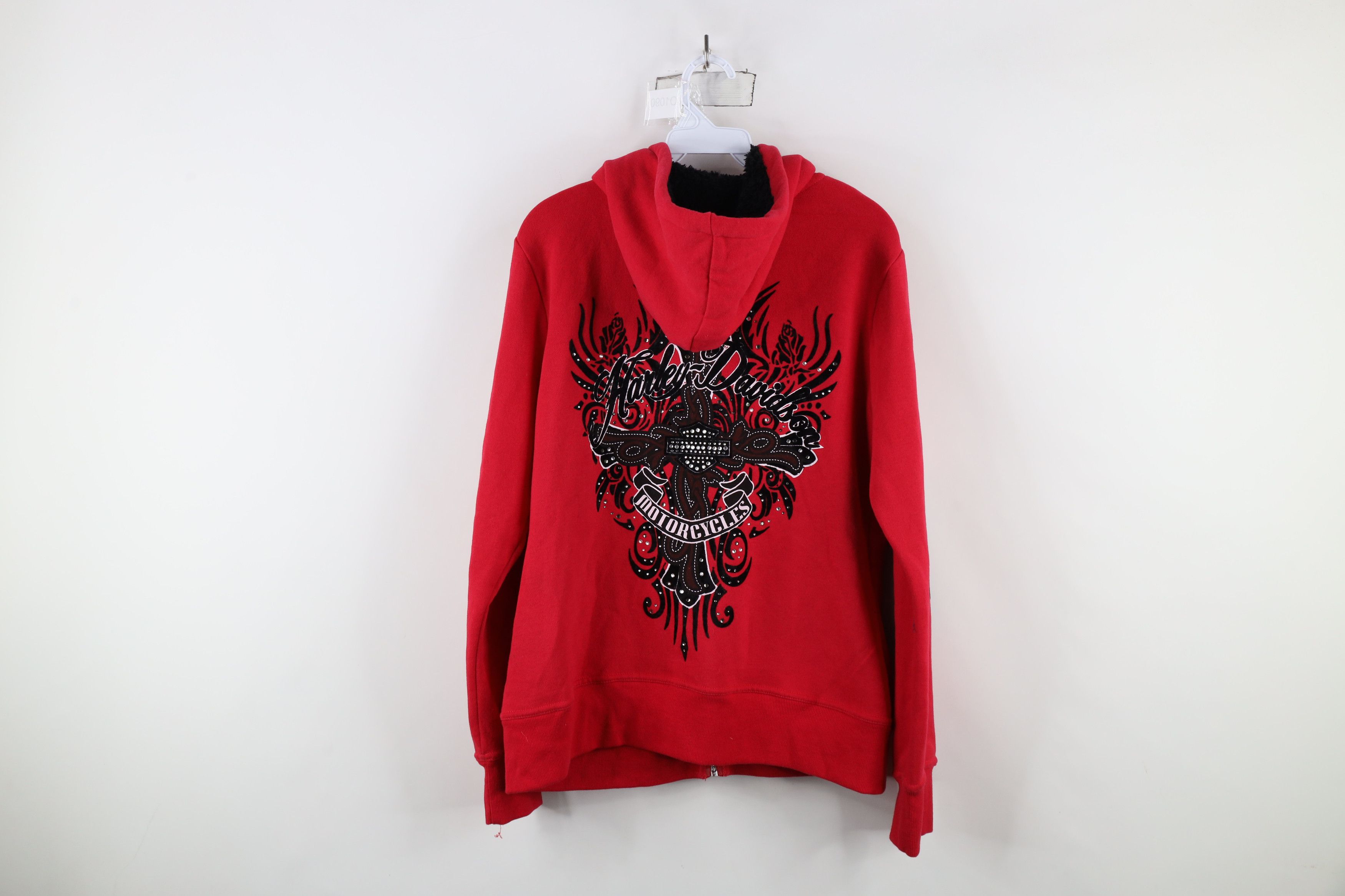 Harley Davidson × Vintage Vintage Y2K Harley Davidson Rose Sequin Full Zip Hoodie Size L / US 10 / IT 46 - 13 Thumbnail