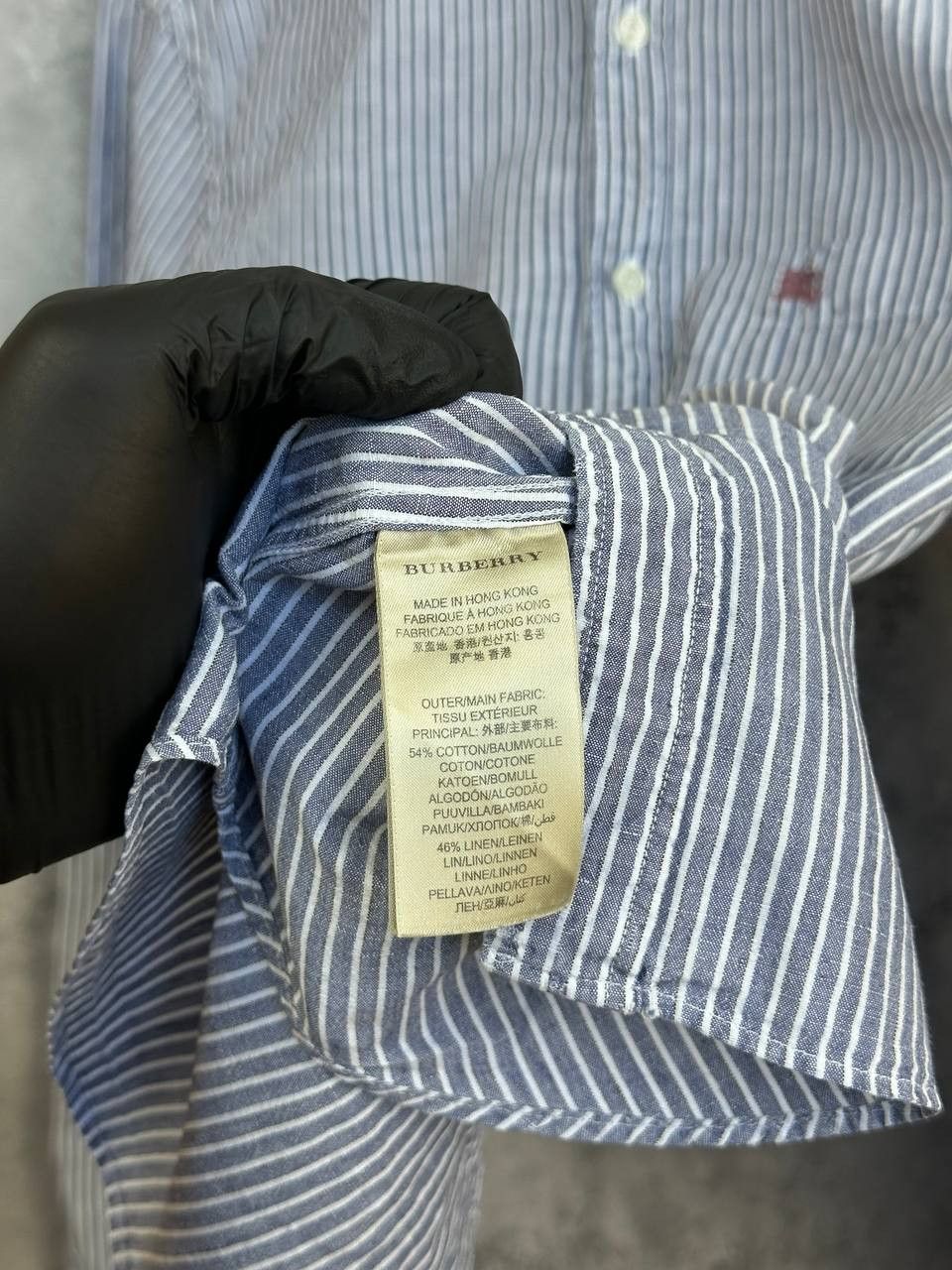 Burberry Burberry Brit Blue Striped Linen Cotton Button Down Shirt LS Size US M / EU 48-50 / 2 - 15 Thumbnail