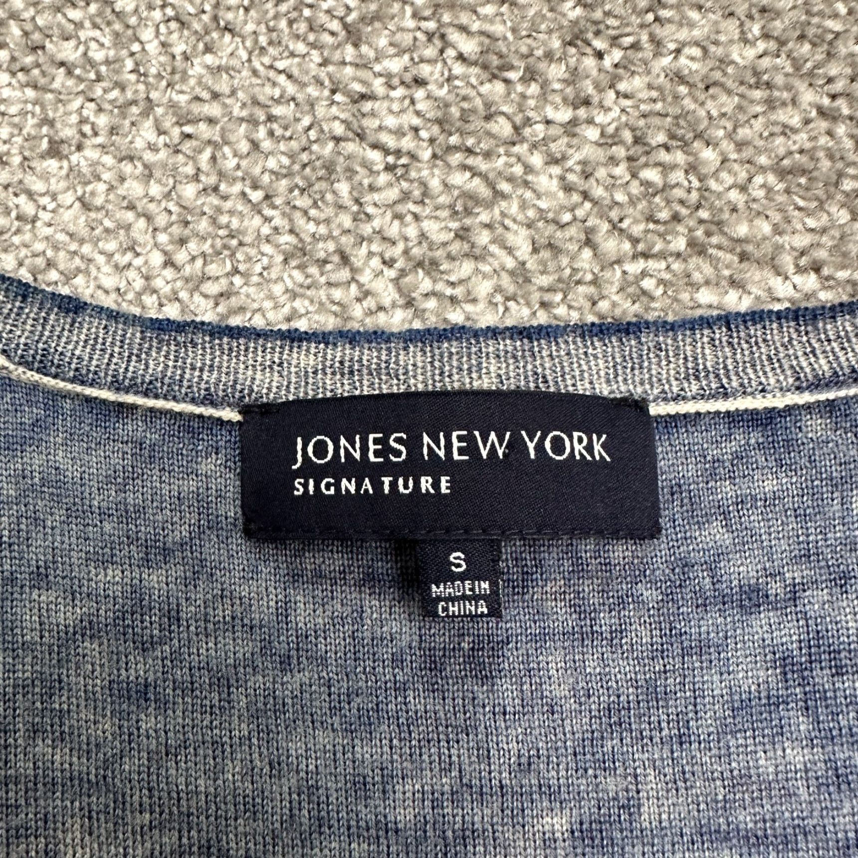 Jones New York Jones New York Wool Pullover Sweater Women S Blue Paisley V-Neck Lightweight Size S / US 4 / IT 40 - 5 Thumbnail