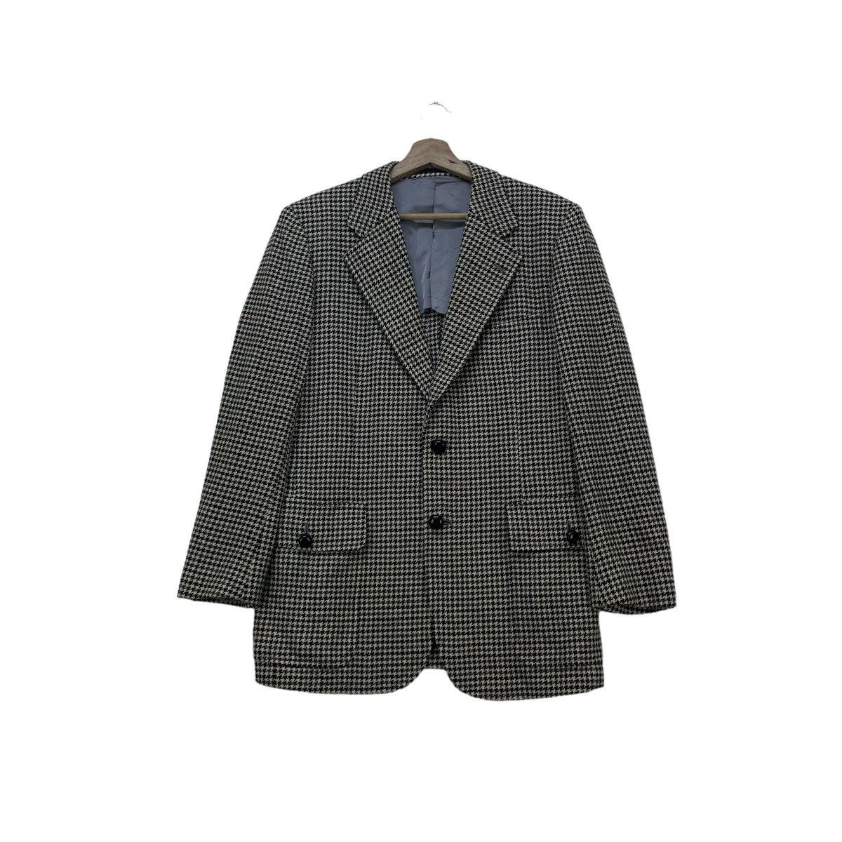 Burberry × Vintage Vintage Burberrys Checked Black And White Wool Jacket Size US M / EU 48-50 / 2 - 2 Thumbnail
