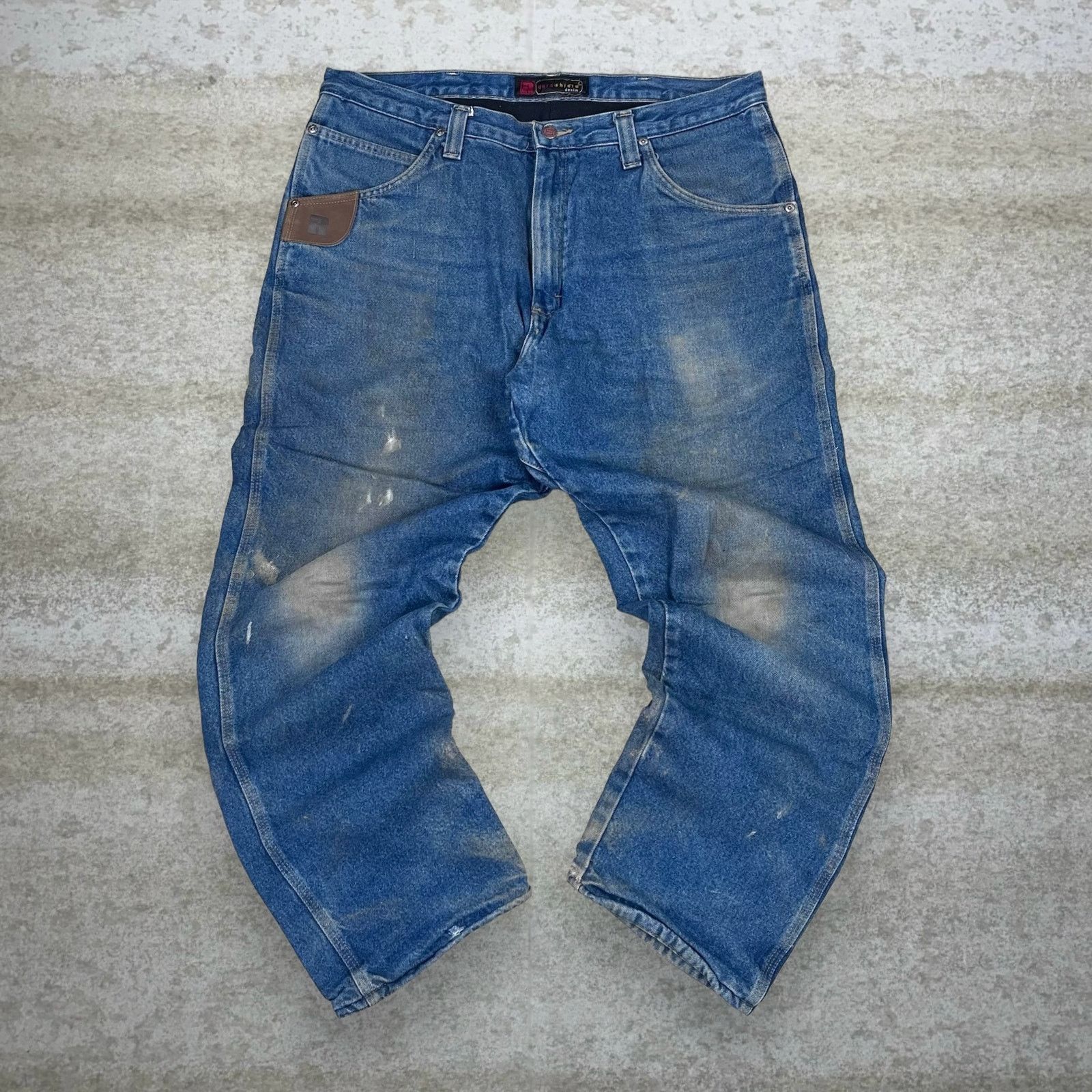 Vintage × Wrangler Wrangler Riggs Jeans Relaxed Fit Medium Wash Denim Fleece Size US 38 / EU 54 - 2 Thumbnail