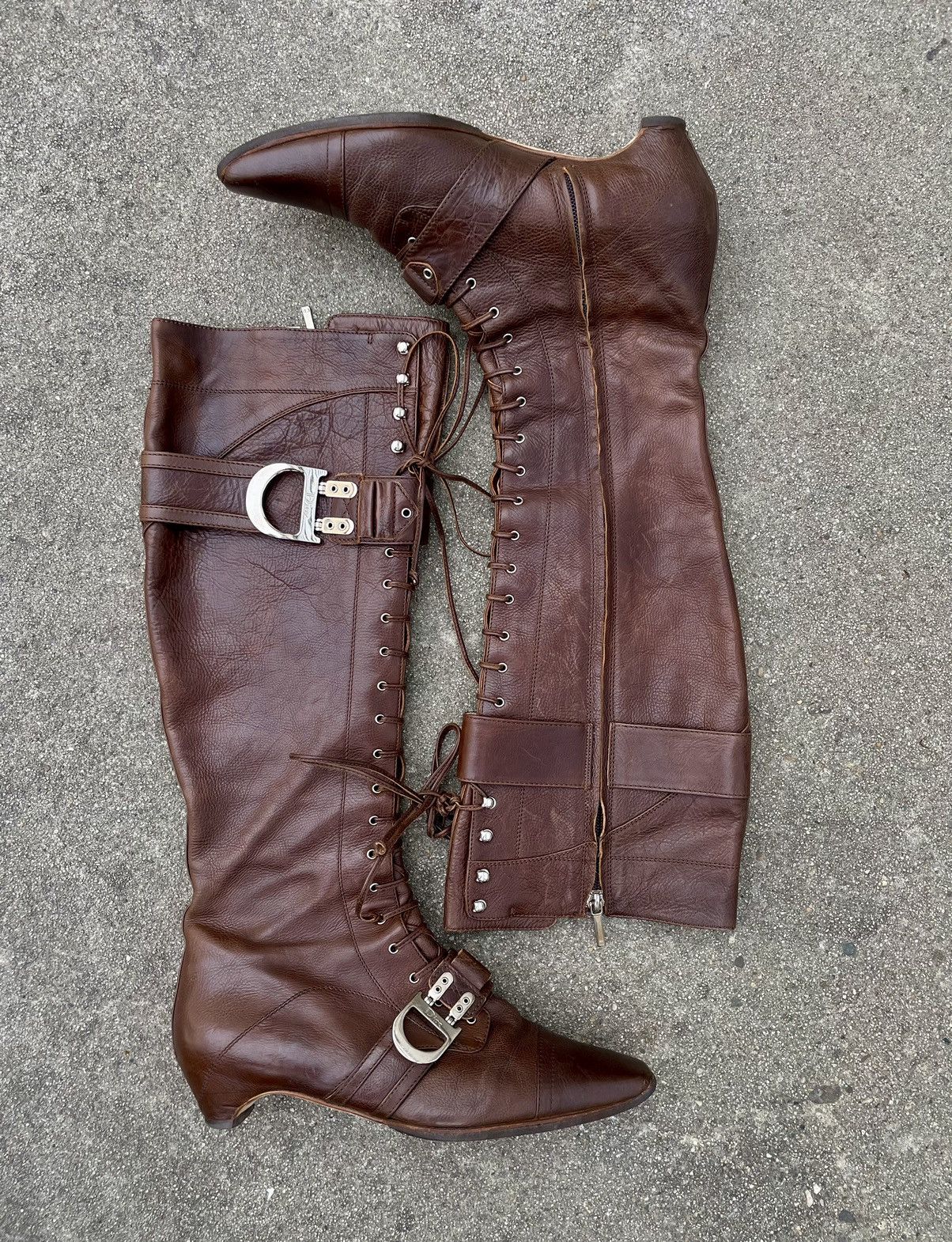Dior Dior John Galliano 2005 Runway Vintage Lace-Up Strap Boots Size US 9 / IT 39 - 1 Thumbnail