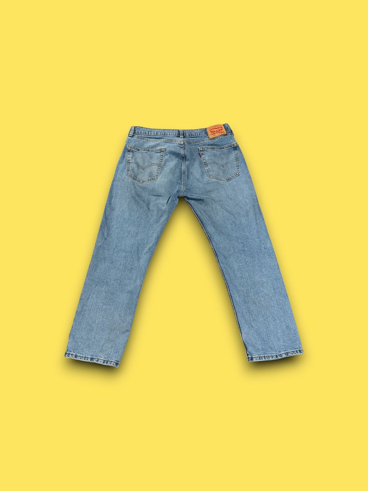 Levi's Levi's 505 Regular Fit Straight Leg Denim Blue Jeans 35x30 Size US 35 - 3 Thumbnail