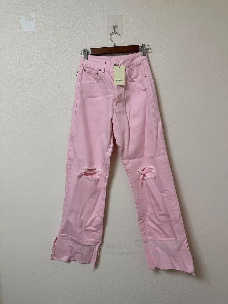 Vetements VETEMENTS size S Wide Leg Jeans Pink Pants Size US 27 - 1 Thumbnail