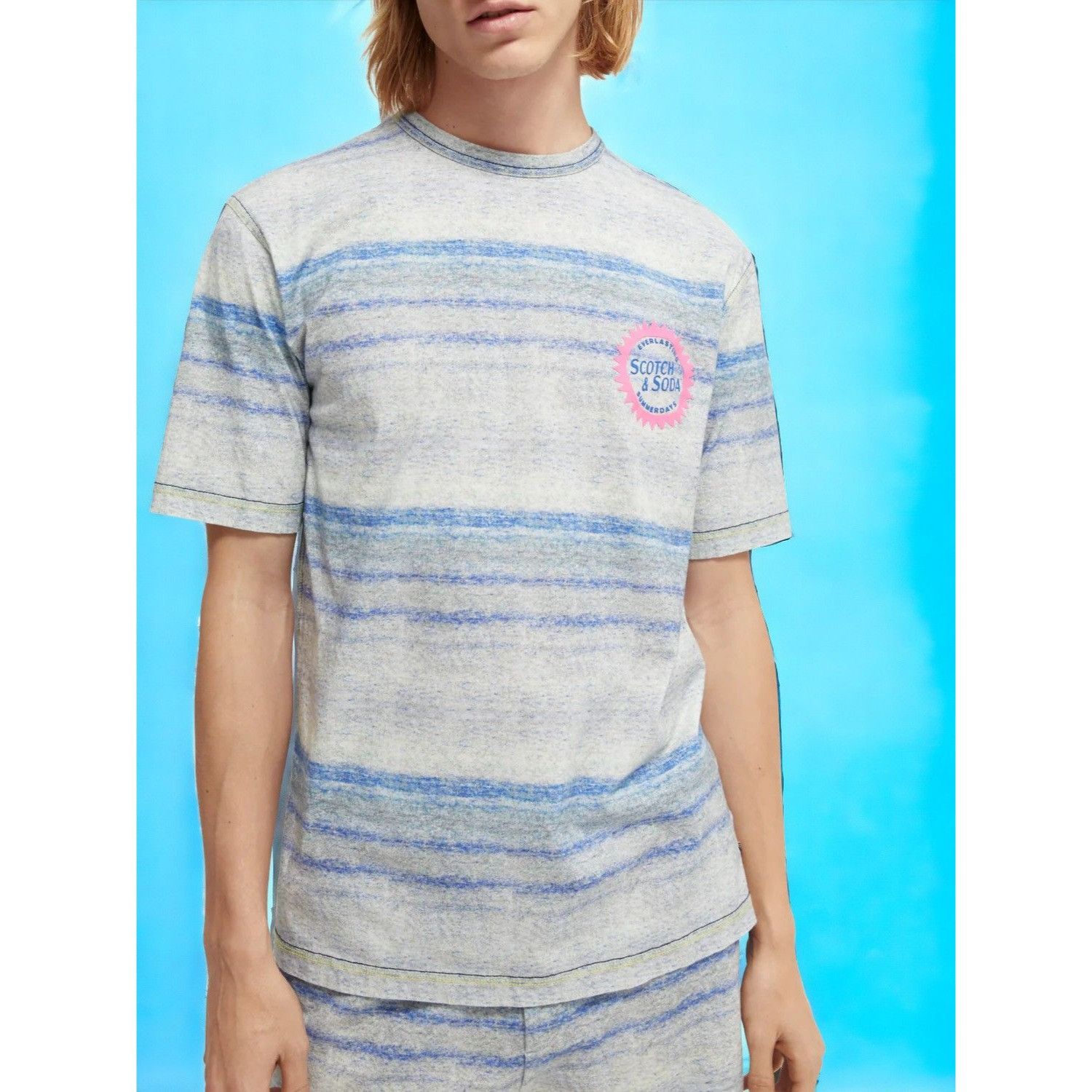 Scotch & Soda Scotch & Soda mens blue cotton short sleeve crew top NEW XL Size US XL / EU 56 / 4 - 4 Thumbnail