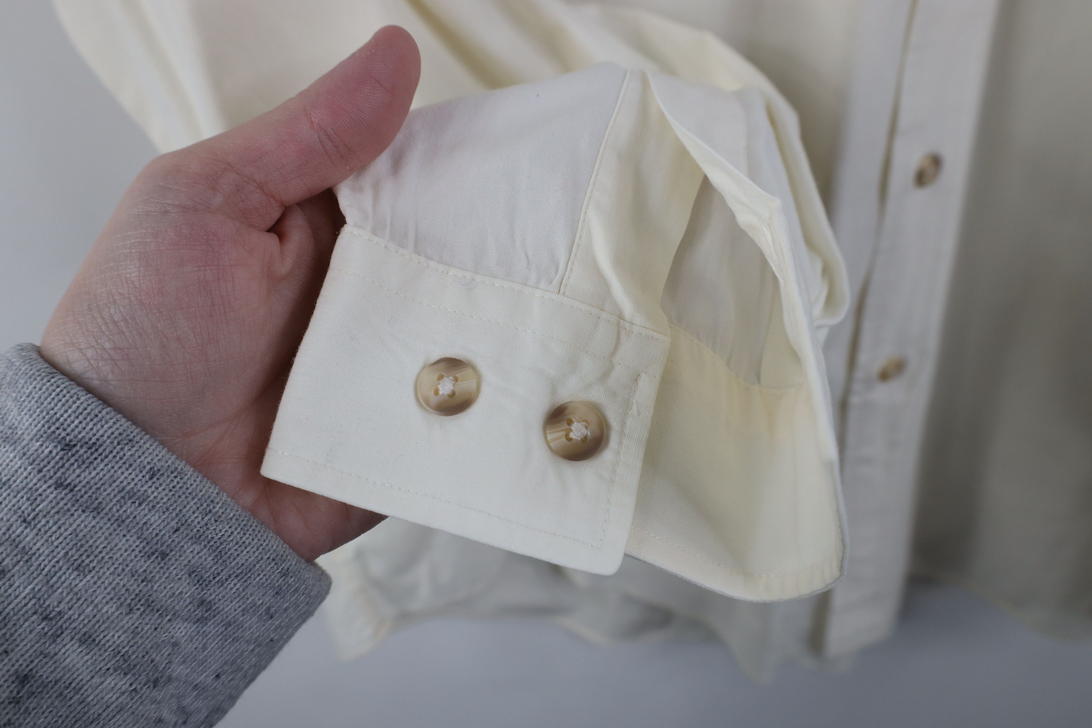 Gap Vintage 90s Gap Collared Button Down Shirt Cream Cotton Size US L / EU 52-54 / 3 - 5 Thumbnail