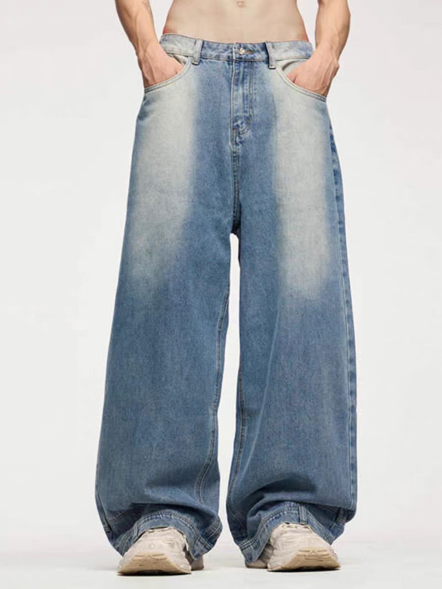 Japanese Brand × Jean Retro street baggy straight leg jeans Size US 32 / EU 48 - 2 Thumbnail