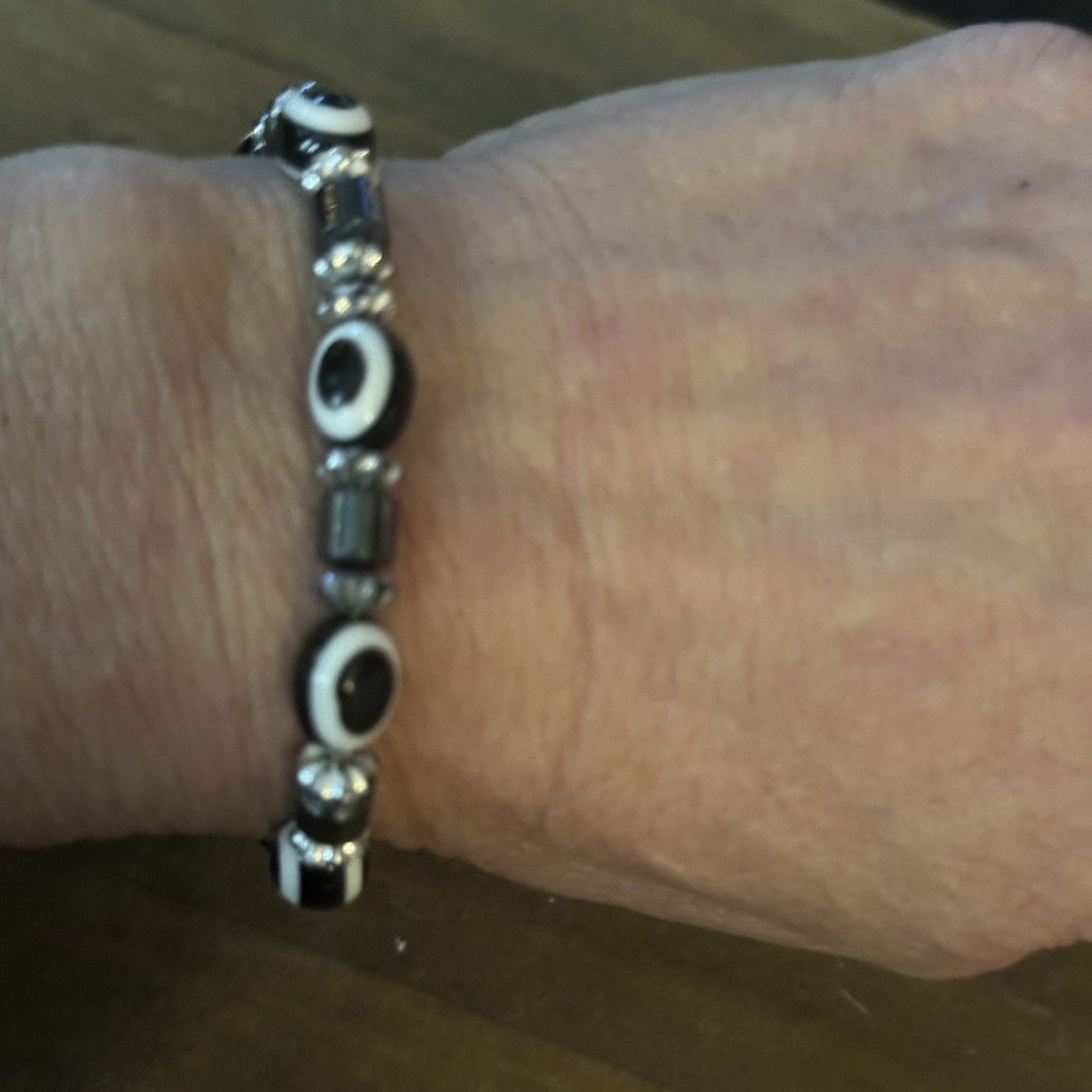 Other Hematite evil eye bead stretch bracelet Size ONE SIZE - 2 Thumbnail
