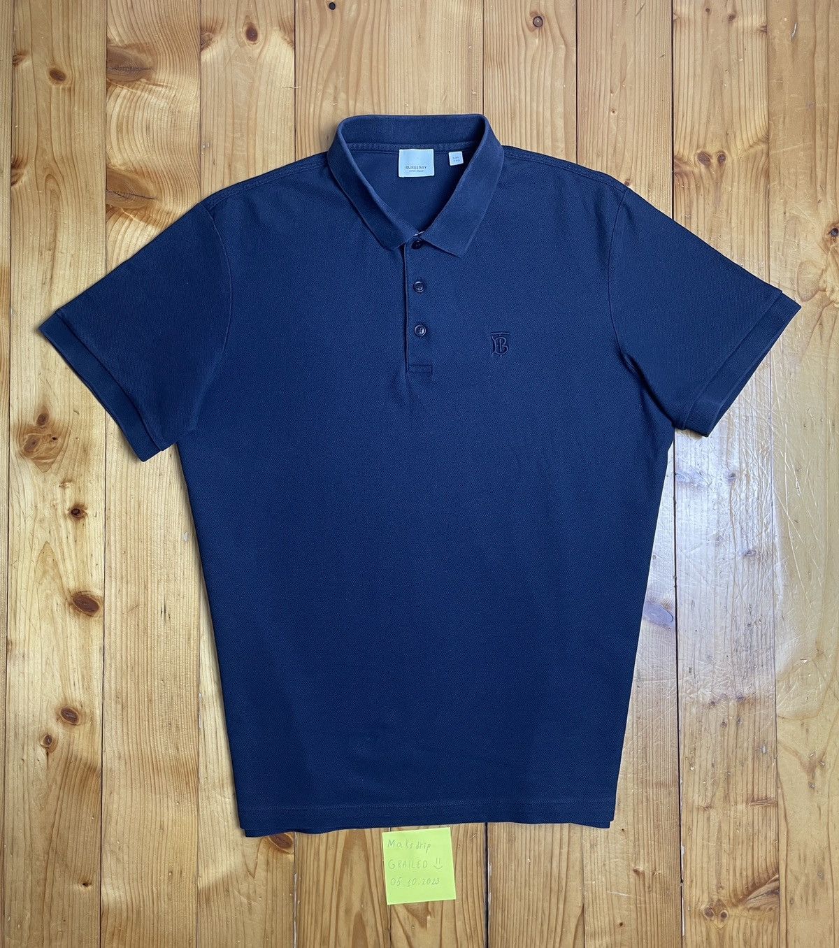 image of Season Burberry Polo Shirt in Dark Blue, Men's (Size 2XL)