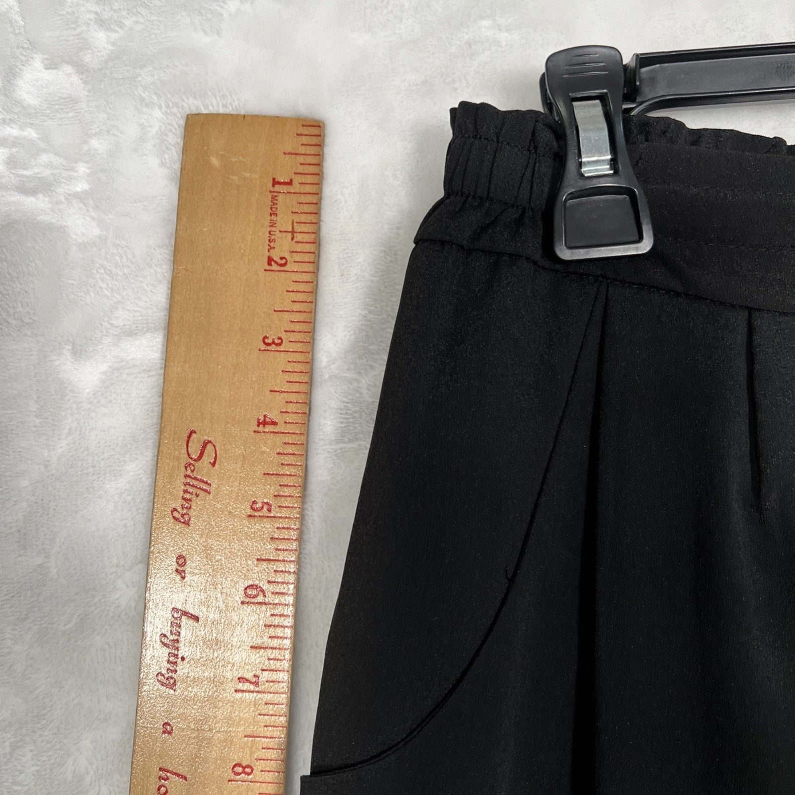 Apt. 9 NWT Apt.9 Black Tie Waist Pull-On Pleated Soft Dress Pants Size 25" / US 0 / IT 36 - 8 Thumbnail
