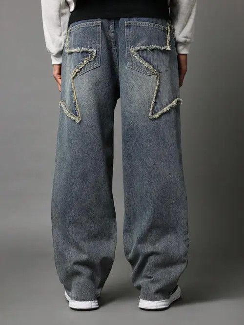 Loose fit Denim Jeans Distressed Design