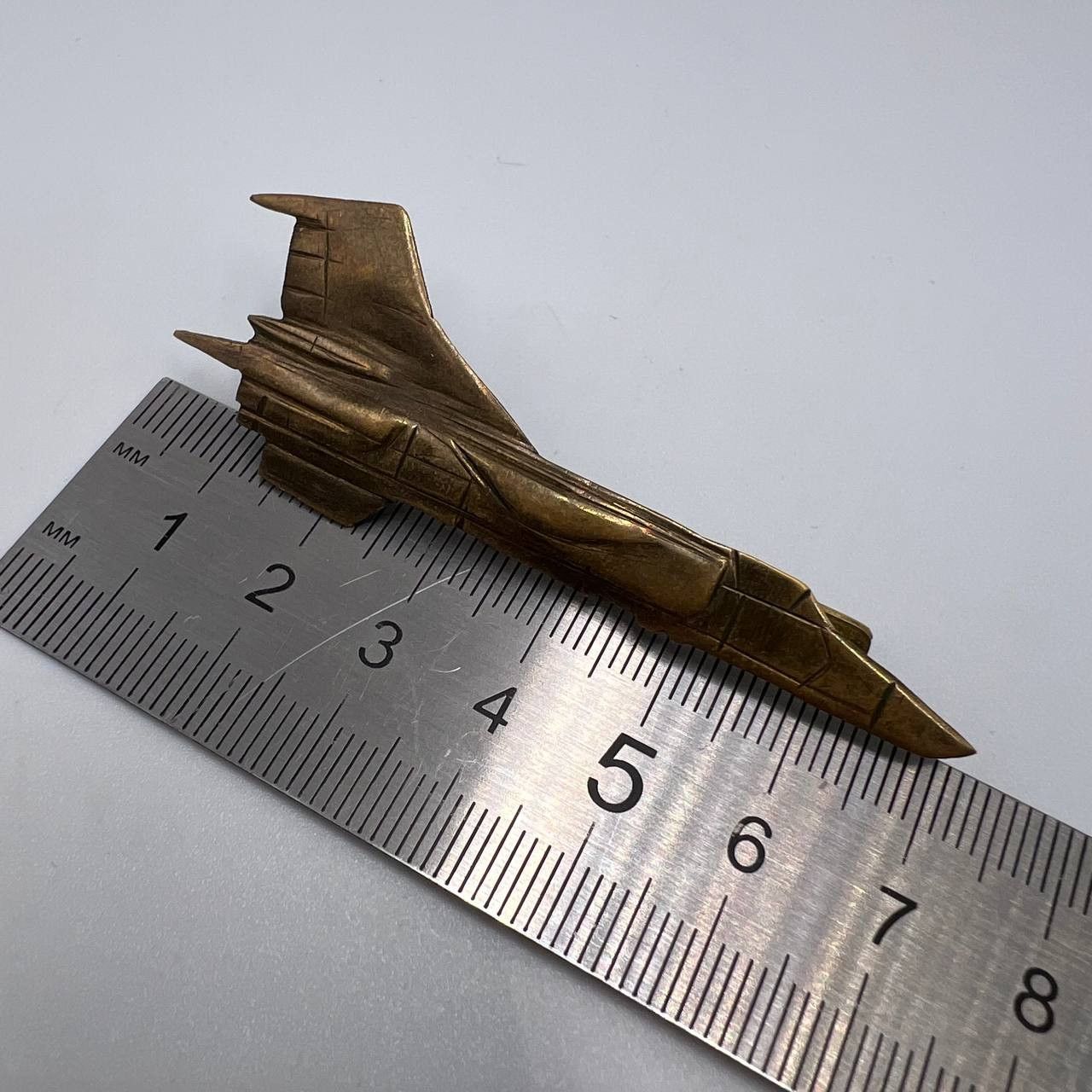 Vintage Vintage Bronze Tie Clip Military Style Aircraft MIG 25 Size ONE SIZE - 6 Thumbnail