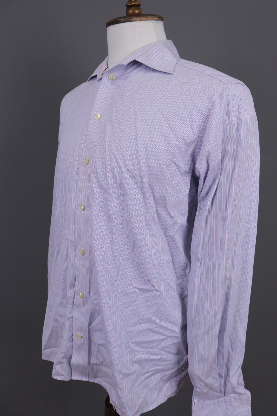 Eton Eton Contemporary Blue Stripe Up Shirt Size 41 /16 Size US M / EU 48-50 / 2 - 9 Thumbnail