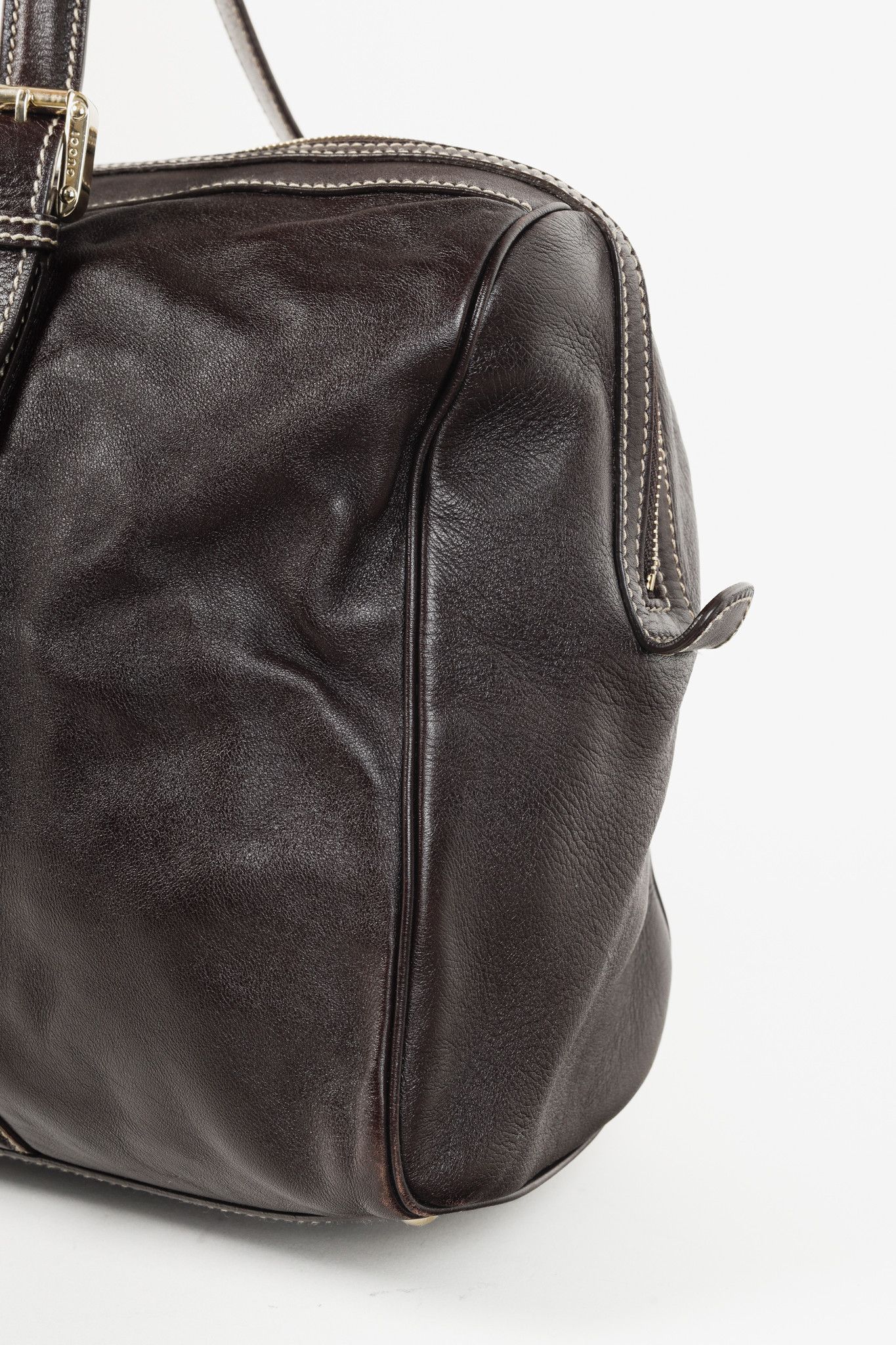 Gucci Gucci Britt Boston Web Brown-Leather Bag Size ONE SIZE - 10 Thumbnail
