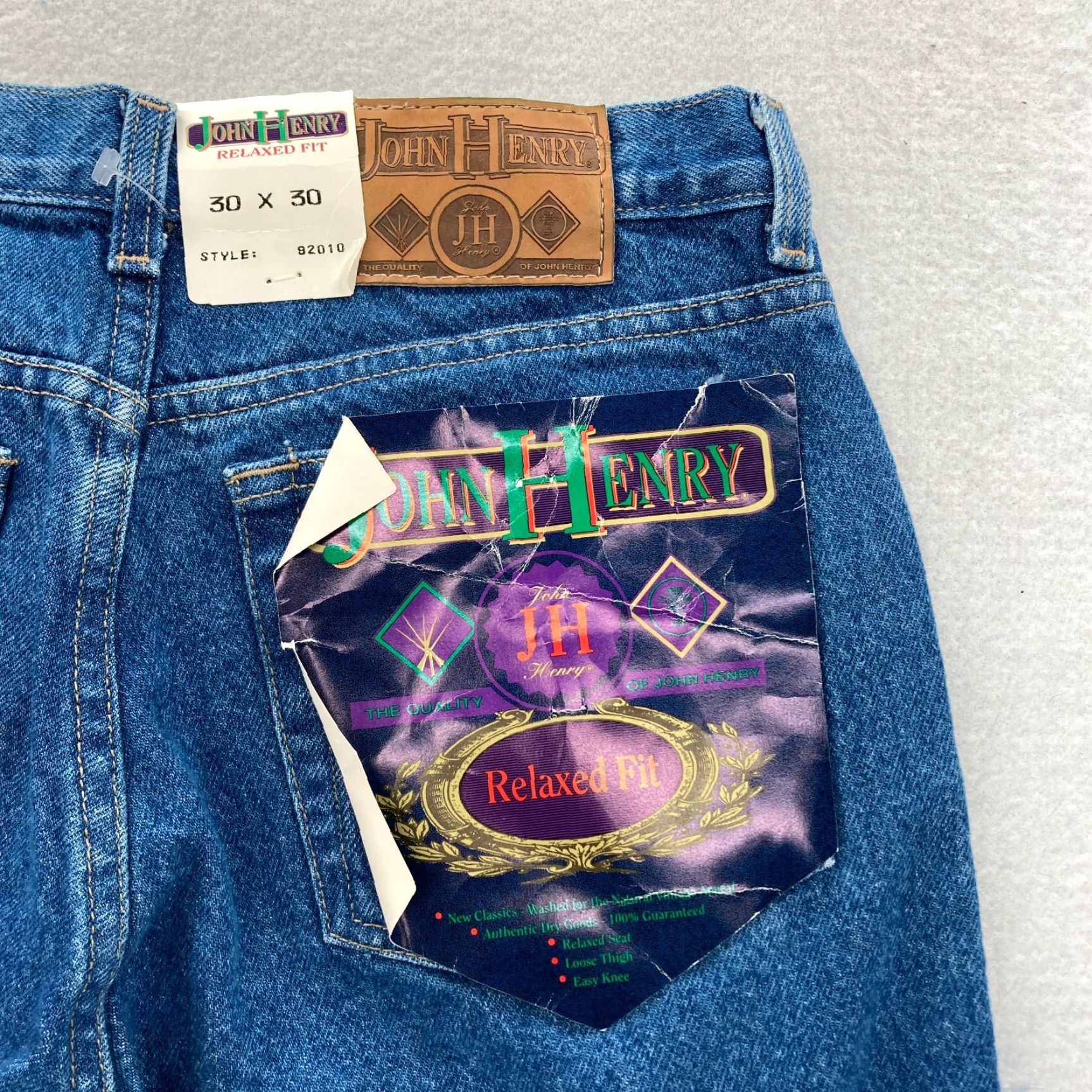 Denime VINTAGE John Henry Jeans Mens 30x30 Relaxed Fit Straight Blue Denim Pant NWT Pants Mens 30 Blue Denim Straight Jeans John Henry Size US 30 / EU 46 - 2 Thumbnail