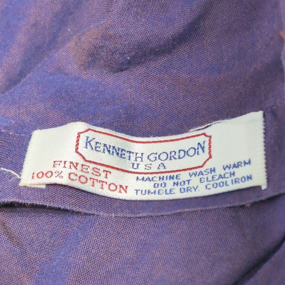 Designer Vintage Kenneth Gordon 16.5-34 Purple Cotton Button-Up Shir Size US L / EU 52-54 / 3 - 6 Thumbnail
