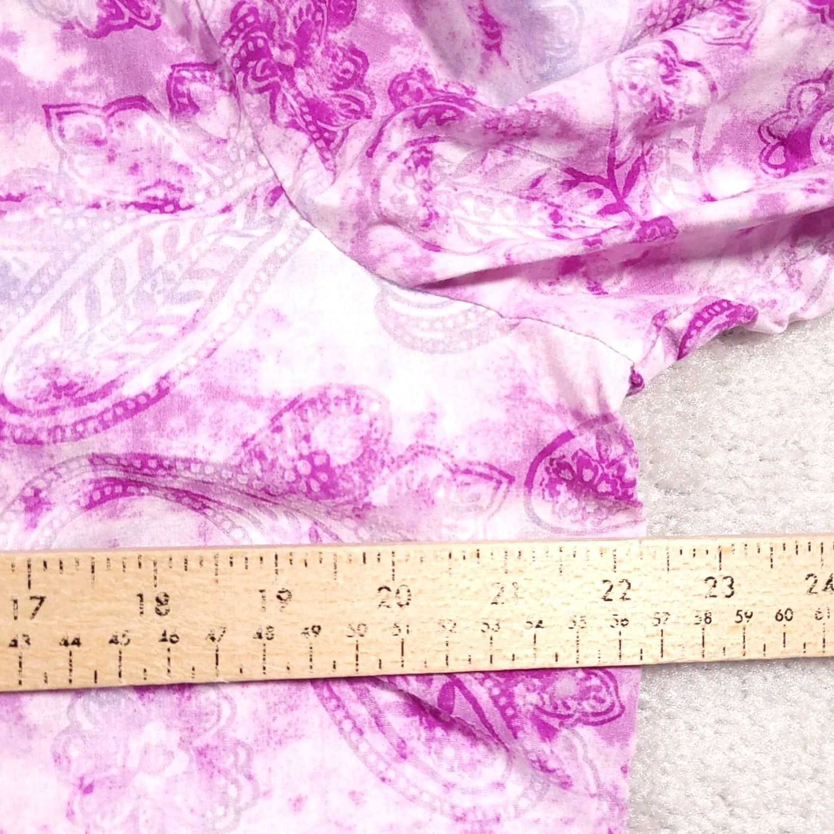Vintage Studio Works Button Up Shirt Women's 1X Plus Purple Paisley Collared 3/4 Sleeve Size XL / US 12-14 / IT 48-50 - 7 Thumbnail