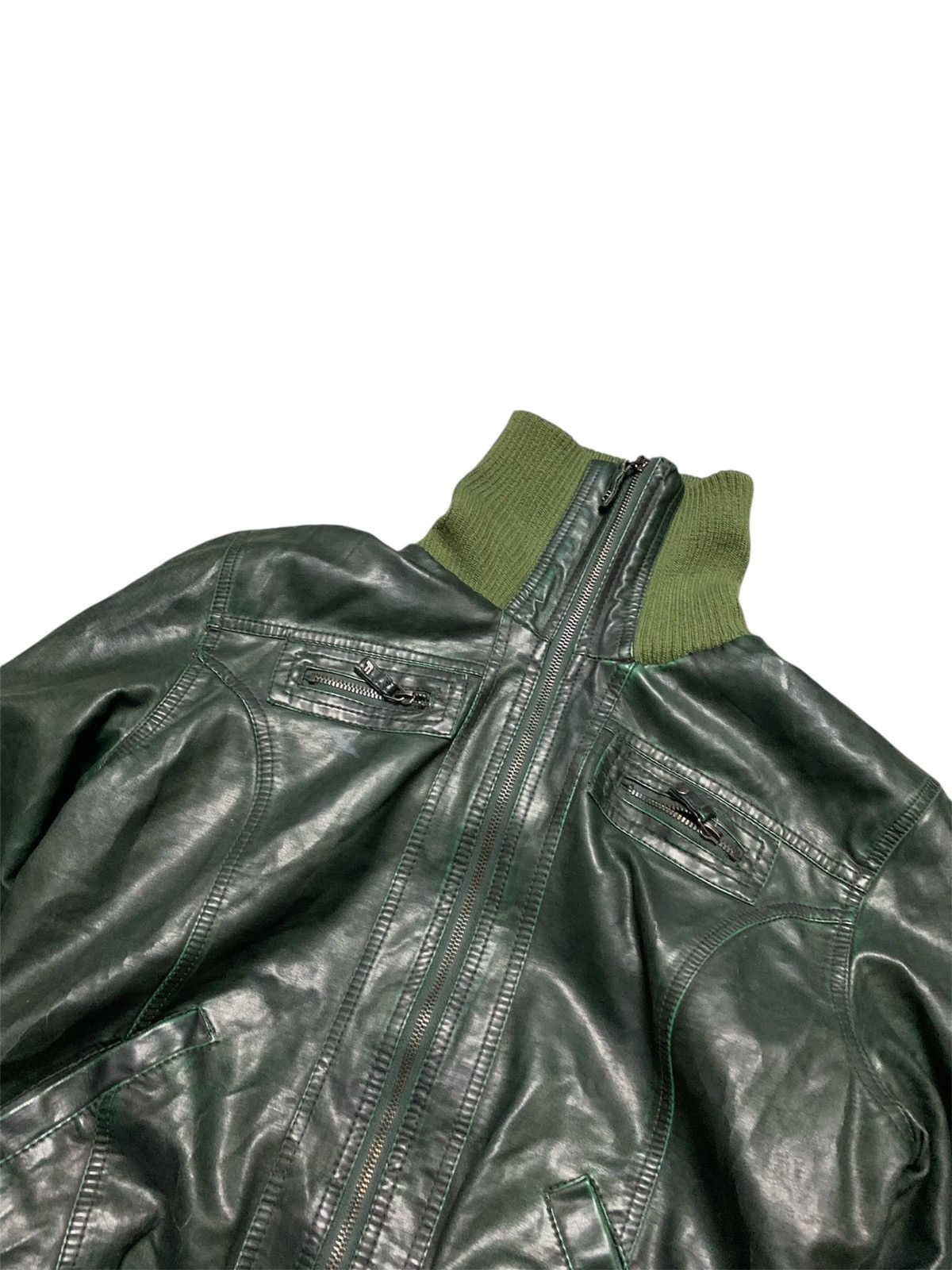 Vintage Cropped Fishbone Vintage Leather jacket Size S / US 4 / IT 40 - 6 Thumbnail