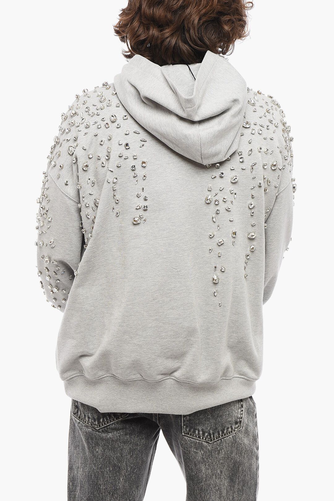 1989 STUDIO og1mm0725 All-Over Jewels Cotton Hoodie in Grey Size US L / EU 52-54 / 3 - 2 Thumbnail
