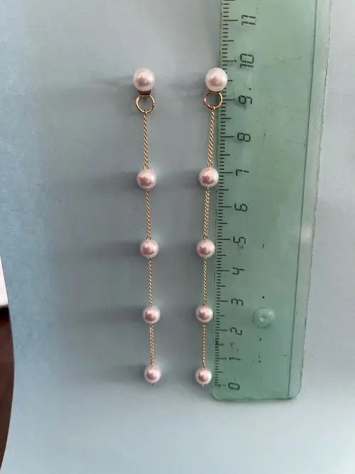 VIBE Pearl bead Long Drop Earring Size ONE SIZE - 6 Thumbnail