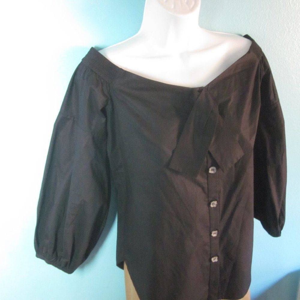Other Saloni Cotton Off Shoulder Button Front Blouse Size 4 Size S / US 4 / IT 40 - 7 Thumbnail