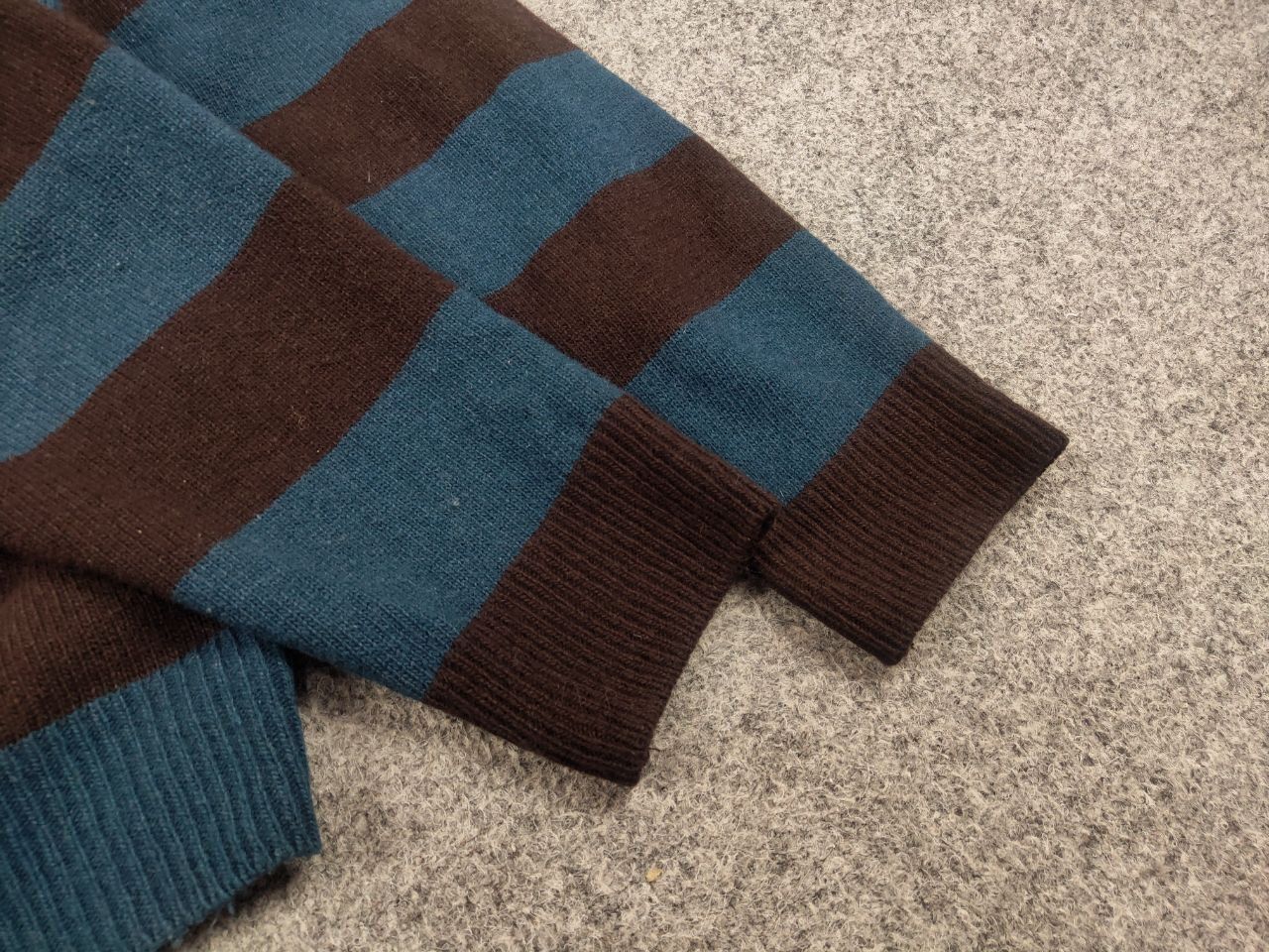 Fred Perry Vintage Fred Perry Raf Simons Style Wool Striped Sweater Size US L / EU 52-54 / 3 - 9 Thumbnail