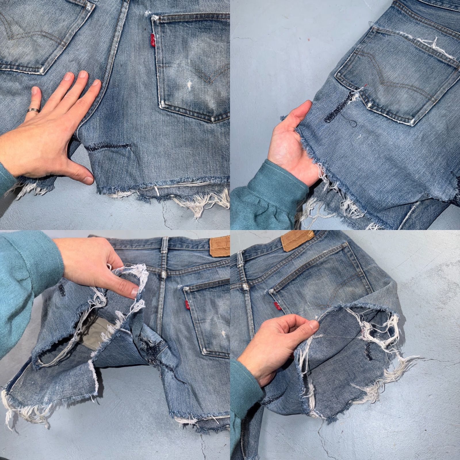 Levi's VINTAGE Levi's 501 Jeans 31x5 Light Wash Blue Denim Straight Classic USA 70s 80s Distressed Men Size US 31 - 11 Thumbnail