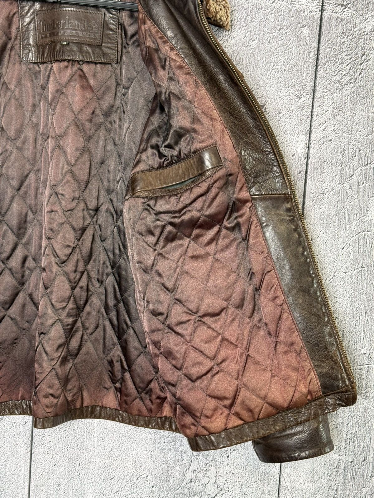 Timberland Vintage Timberland Leather Jacket Brown Shearling Collar Size US M / EU 48-50 / 2 - 24 Thumbnail