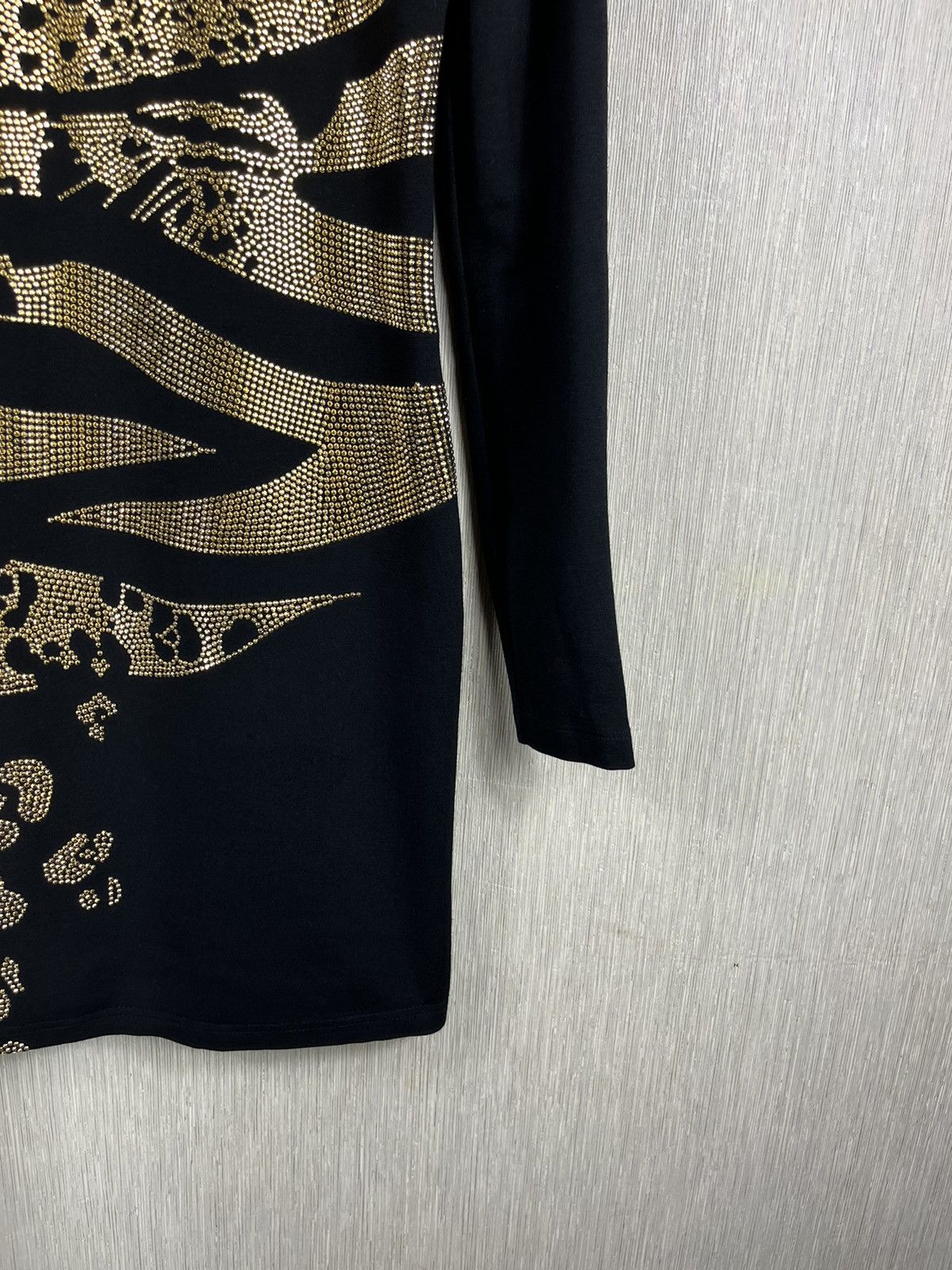 Designer × Versace × Versace Jeans Couture Versace jeans bodycon dress leopard golden metallic studs Size S / US 4 / IT 40 - 6 Thumbnail