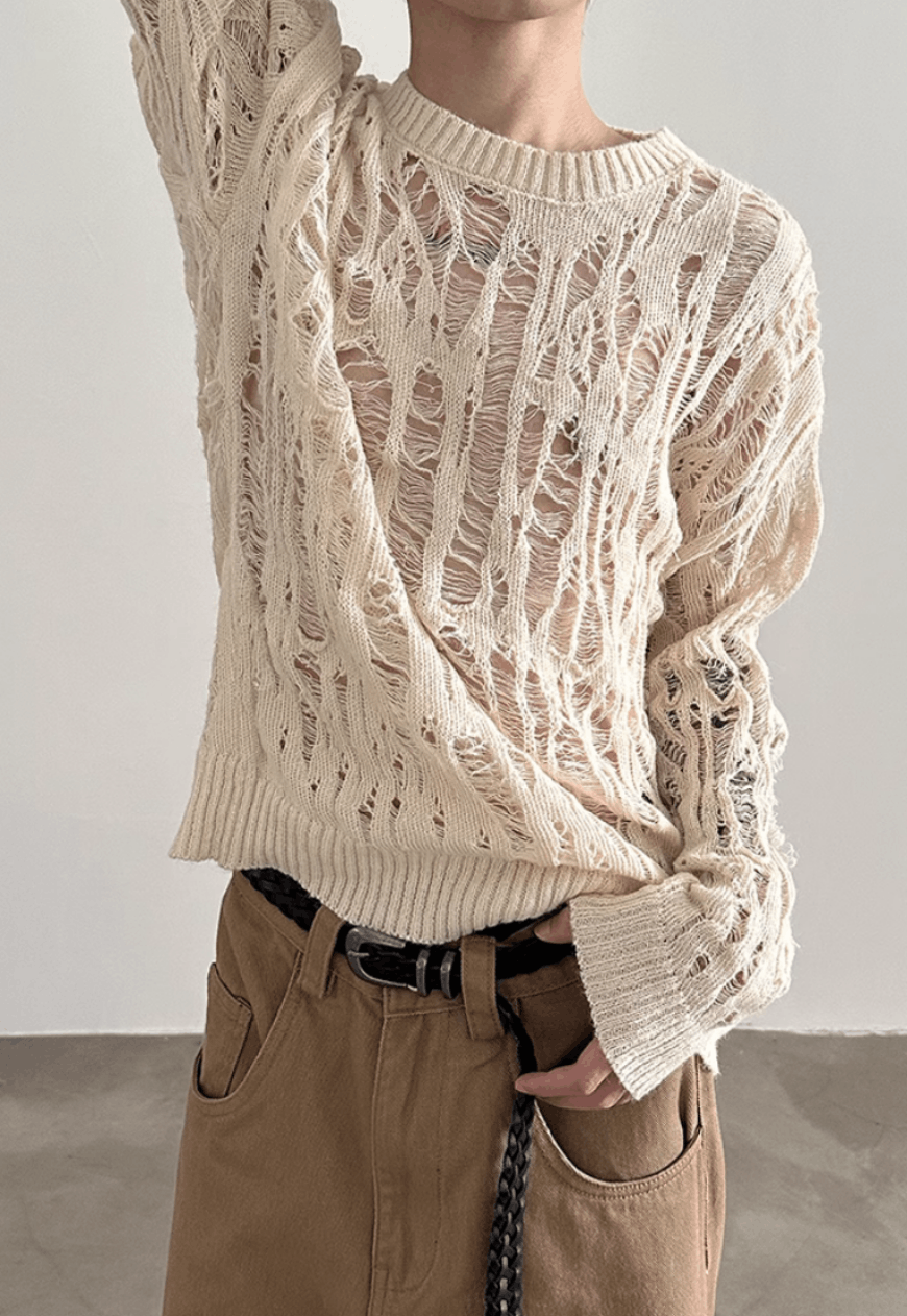 Other Men’s hollow knitted sweater Size US M / EU 48-50 / 2 - 1 Thumbnail