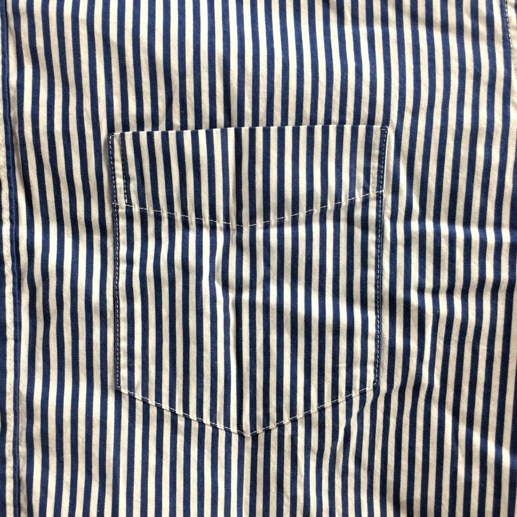 American Eagle Outfitters American Eagle Classic Fit Button Down Shirt Mens M Blue Striped Long Sleeve Size US M / EU 48-50 / 2 - 4 Thumbnail