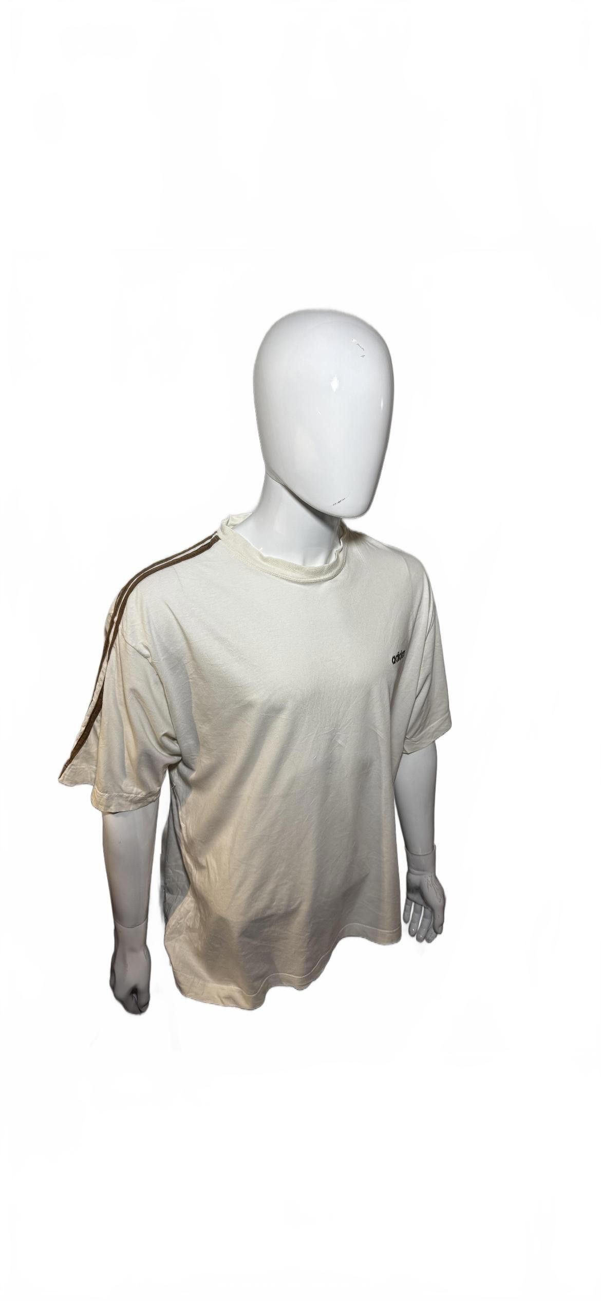 Adidas Adidas Vintage White T-Shirt with Stripes Size US XL / EU 56 / 4 - 2 Thumbnail