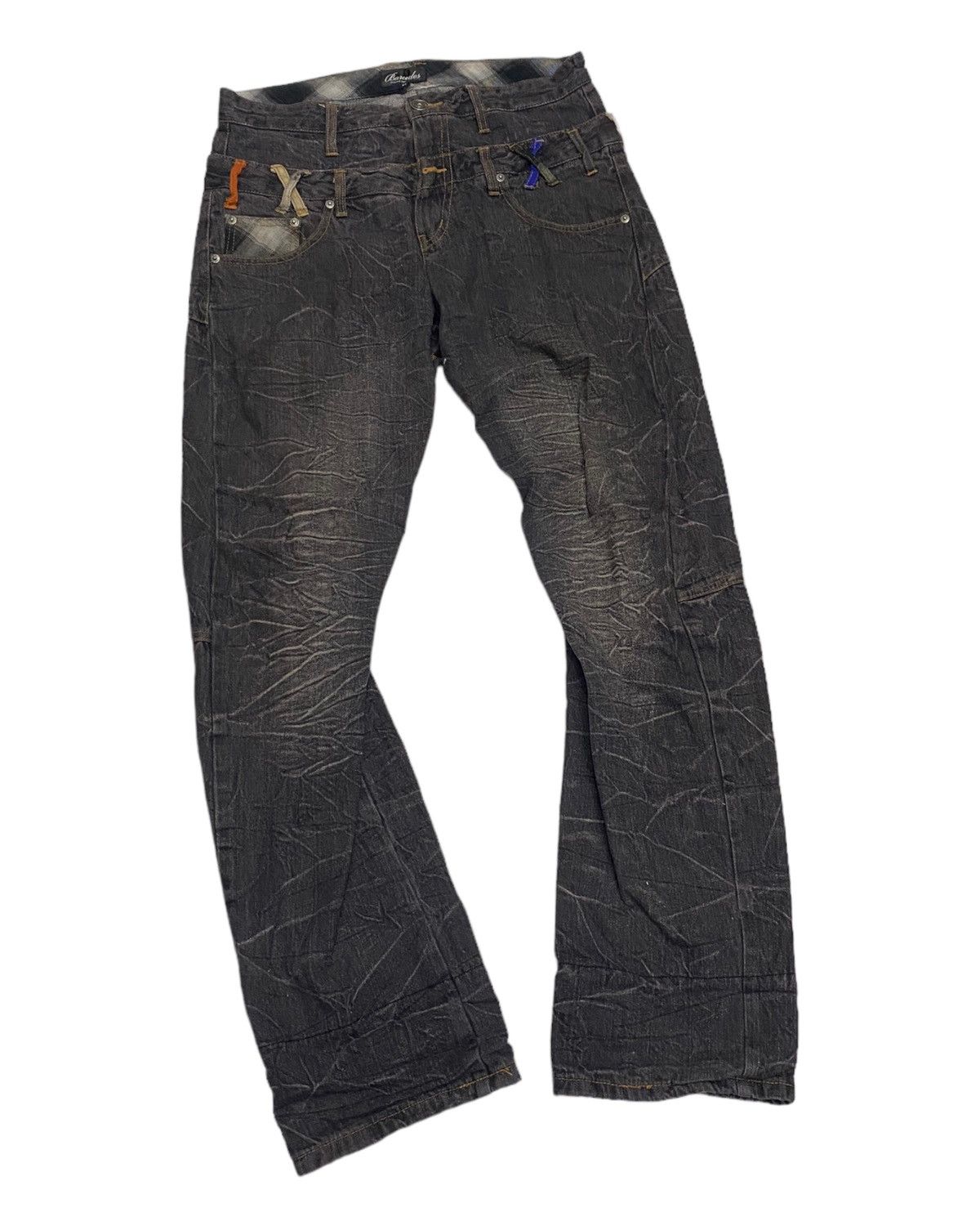 Hysteric Glamour × If Six Was Nine × Kapital SICK🔥DOUBLE WAIST BARCEDOS RUSTY DISTRESSED DENIM JEANS Size US 32 / EU 48 - 10 Thumbnail