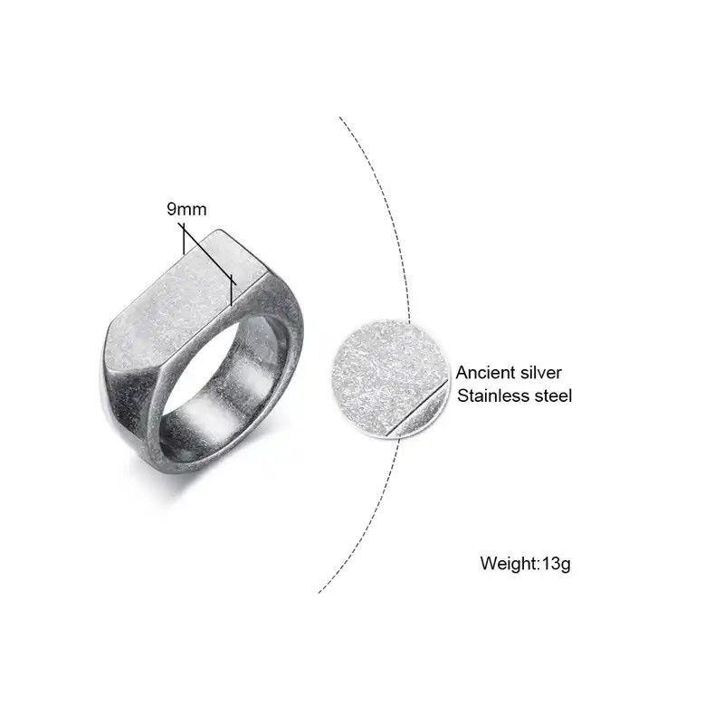 Vintage Flat-top Retro Ring Size ONE SIZE - 2 Thumbnail