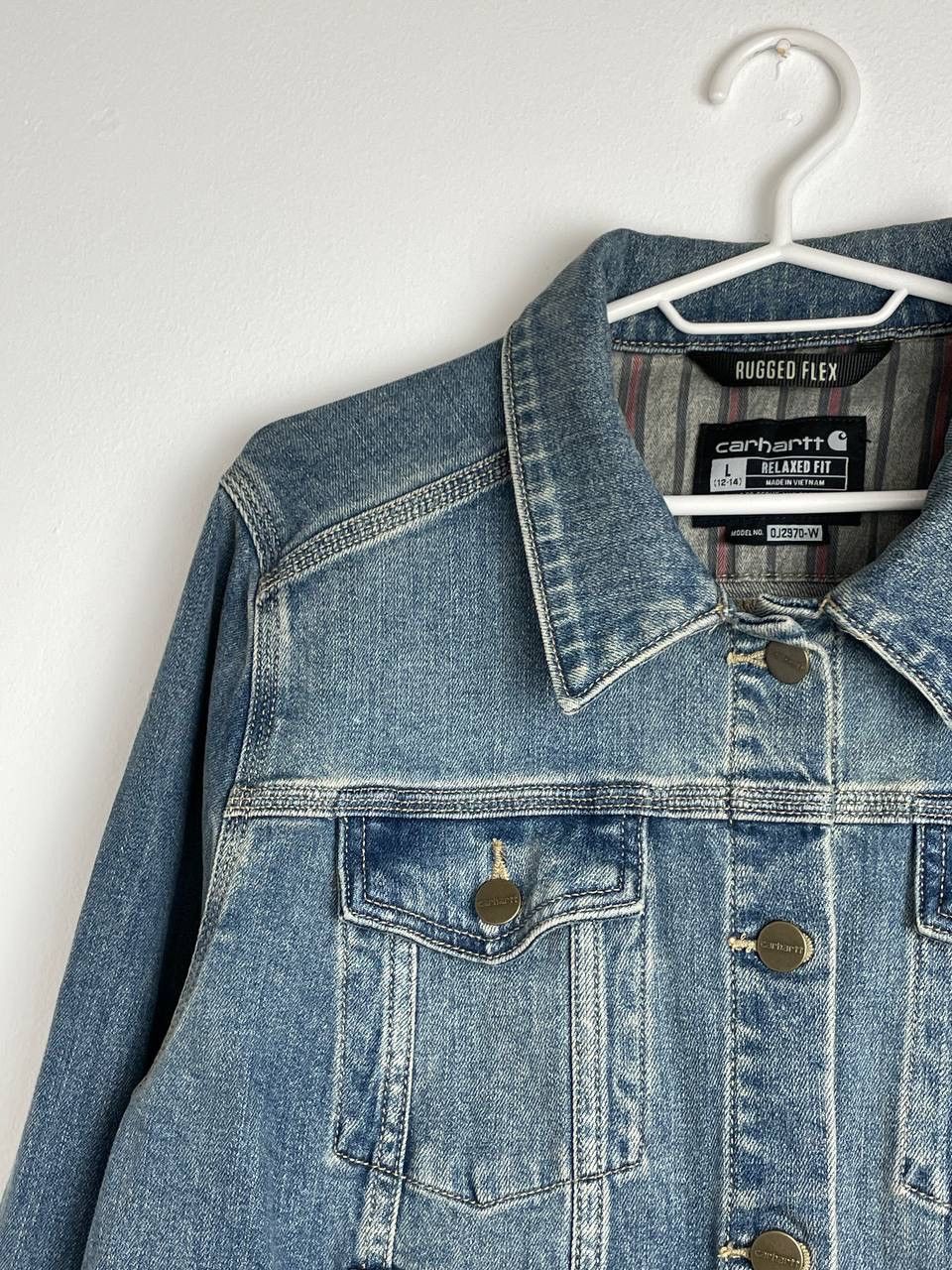 Carhartt × Vintage Carhartt Vintage Jeans Jacket Small Center Logo Y2K Size L / US 10 / IT 46 - 2 Thumbnail