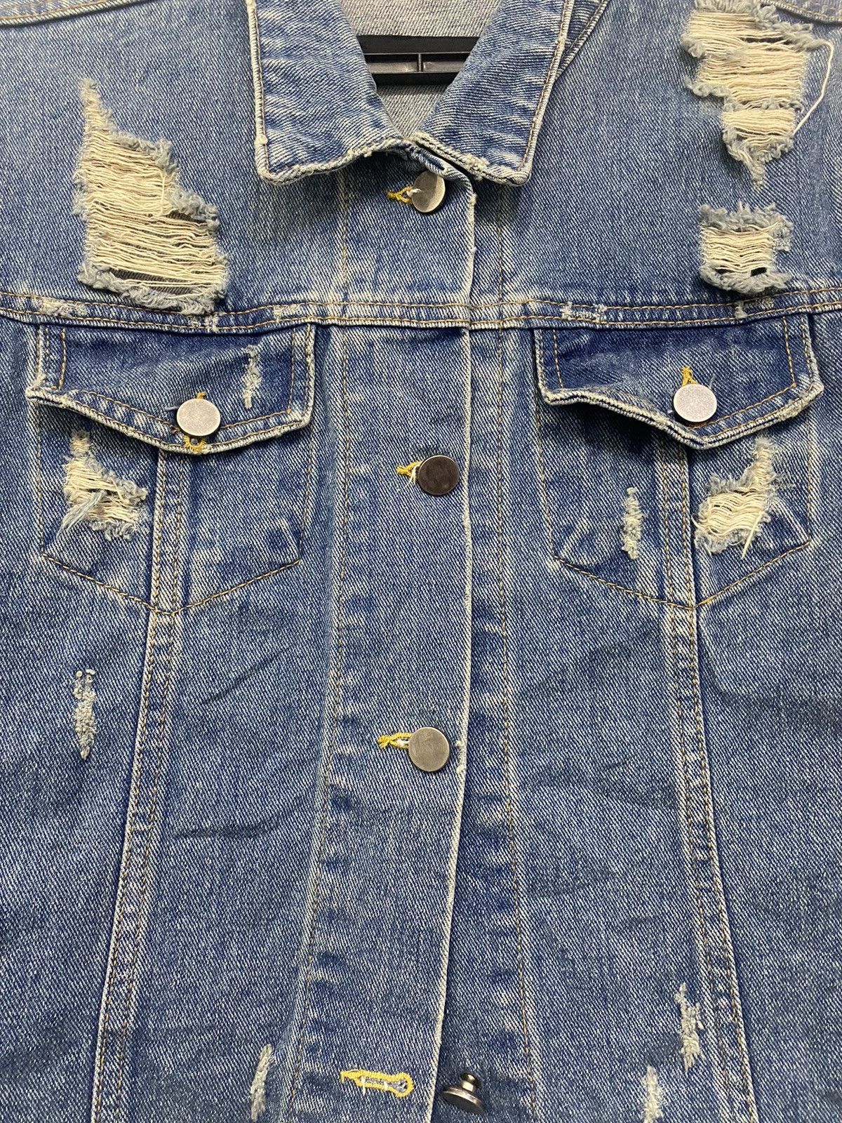 Japanese Brand × Vintage Button up denim rock punk distress crop tank design Size ONE SIZE - 4 Thumbnail