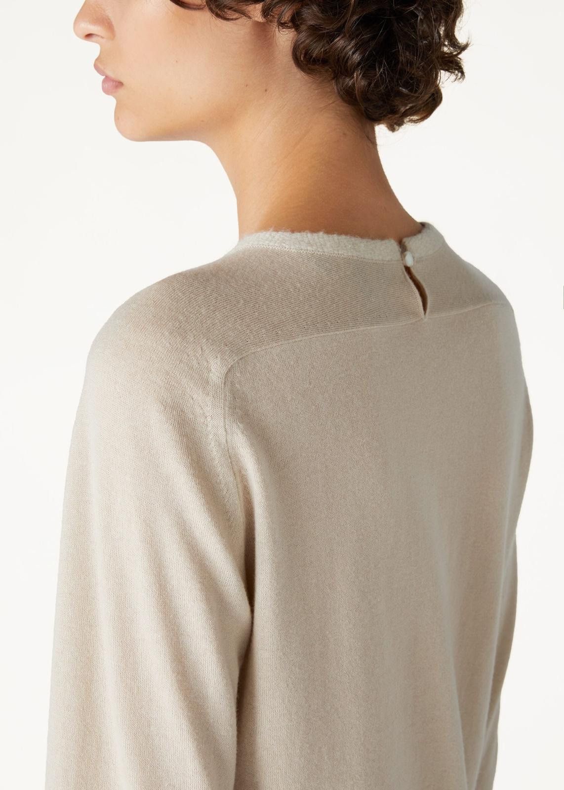 Loro Piana o1srvl11e0125 FAO1842 Kiso Crewneck Sweater in Beige Size L / US 10 / IT 46 - 7 Thumbnail