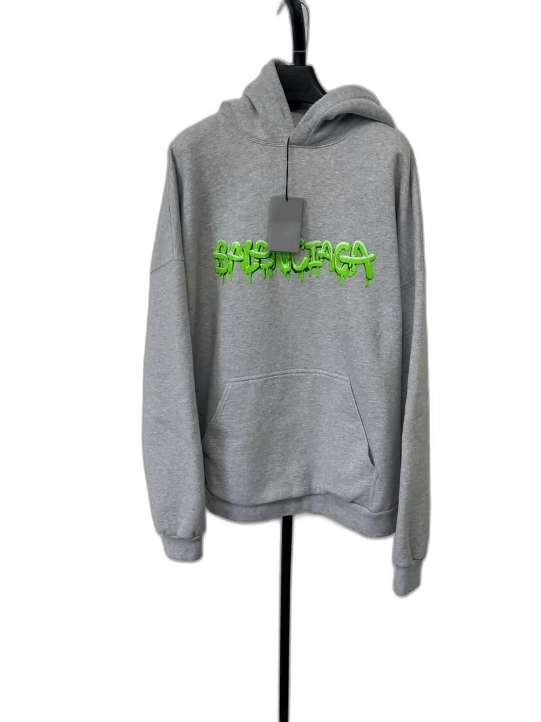 Balenciaga Balenciaga Gray Slime Hoodie with No Drawstring-2506 Size US M / EU 48-50 / 2 - 1 Thumbnail