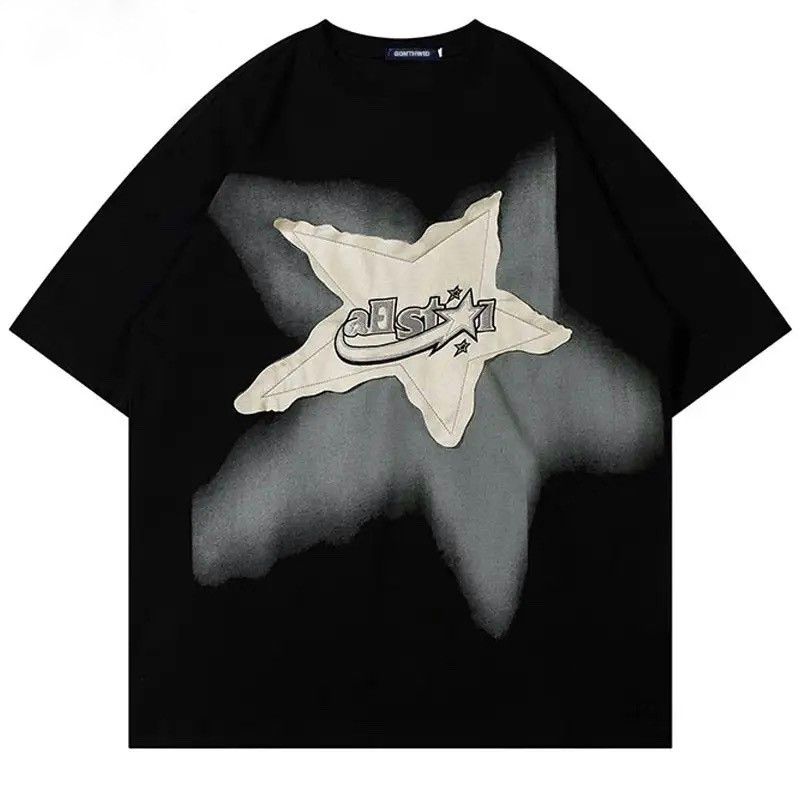 Japanese Brand × Vintage Cotton Oversize Harajuku Star Streetwear Style T-Shirt y2k Size US L / EU 52-54 / 3 - 1 Thumbnail