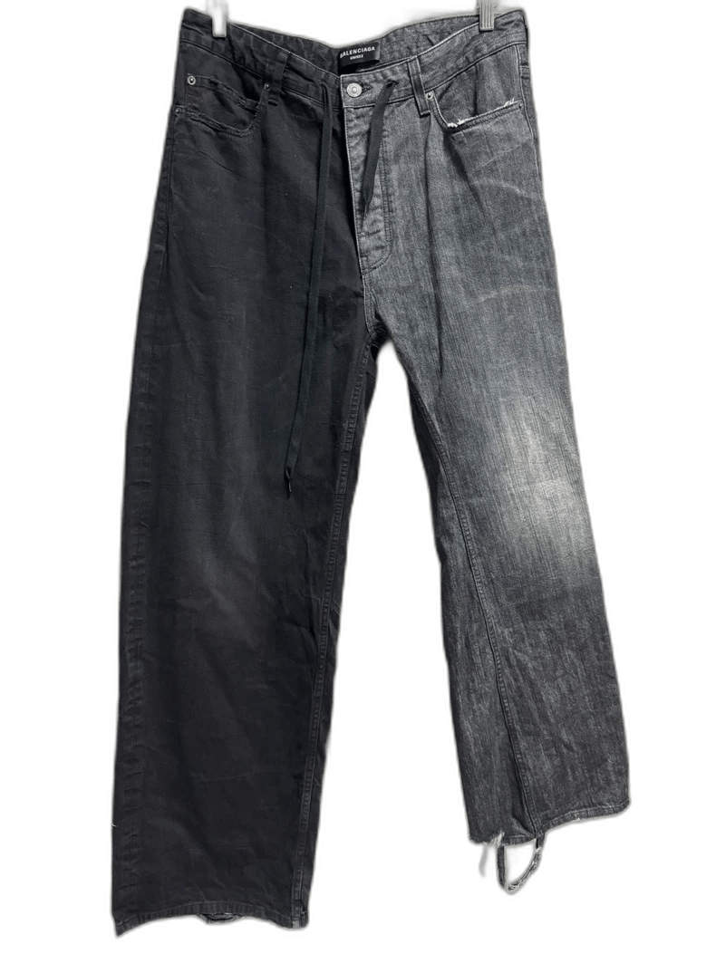 Balenciaga Balenciaga Two-Tone Flare Denim Pants M Size Size US 34 / EU 50 - 1 Thumbnail