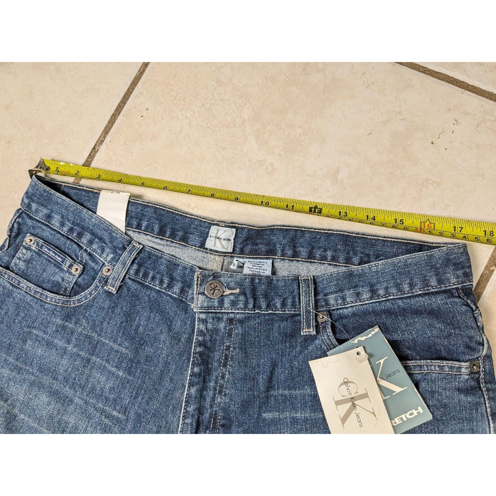 Calvin Klein NWT Calvin Klein Bootcut Jeans Size 16 Vtg Wash Faded Denim Size 38" / US 16 / IT 52 - 6 Thumbnail