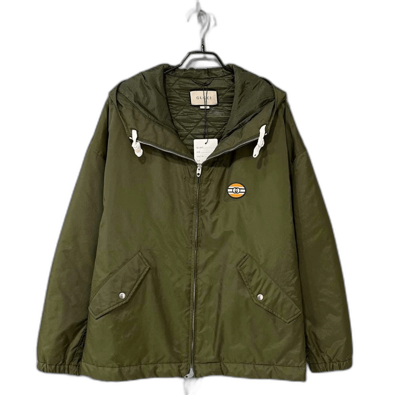 Gucci Green Embroidered Logo Jacket by GUCCI-yf Size US L / EU 52-54 / 3 - 1 Thumbnail