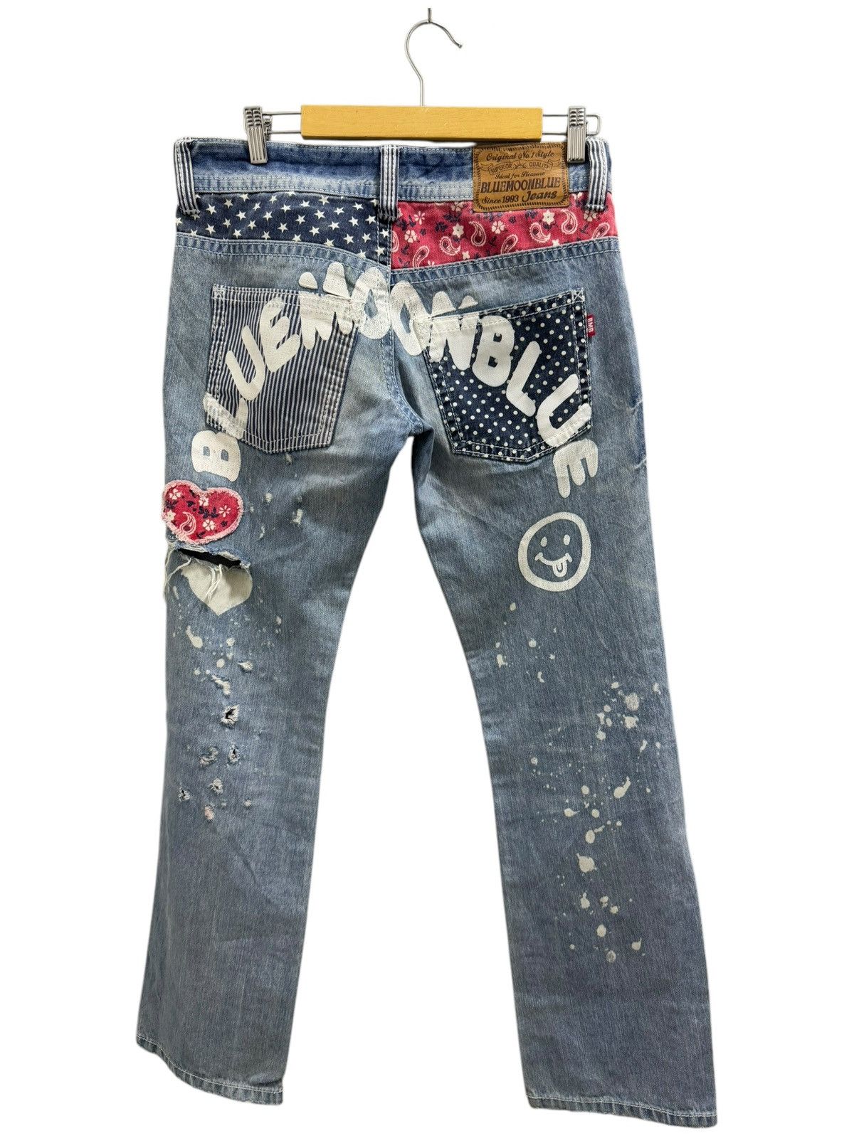 Japanese Brand HIPPIE REWORKED PATCHES KAPITAL INSPIRED DISTRESSED DENIM Size 32" / US 10 / IT 46 - 1 Thumbnail