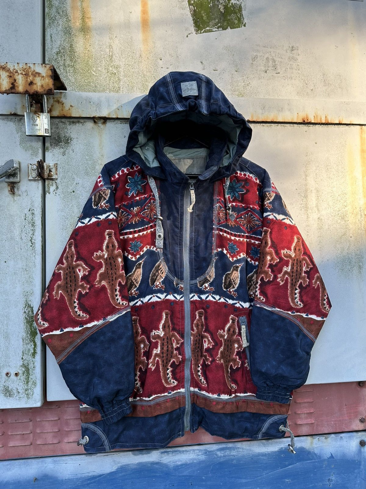 Vintage 👹Vintage Elbe Crocodile Motive Ski Jacket Size US L / EU 52-54 / 3 - 3 Thumbnail