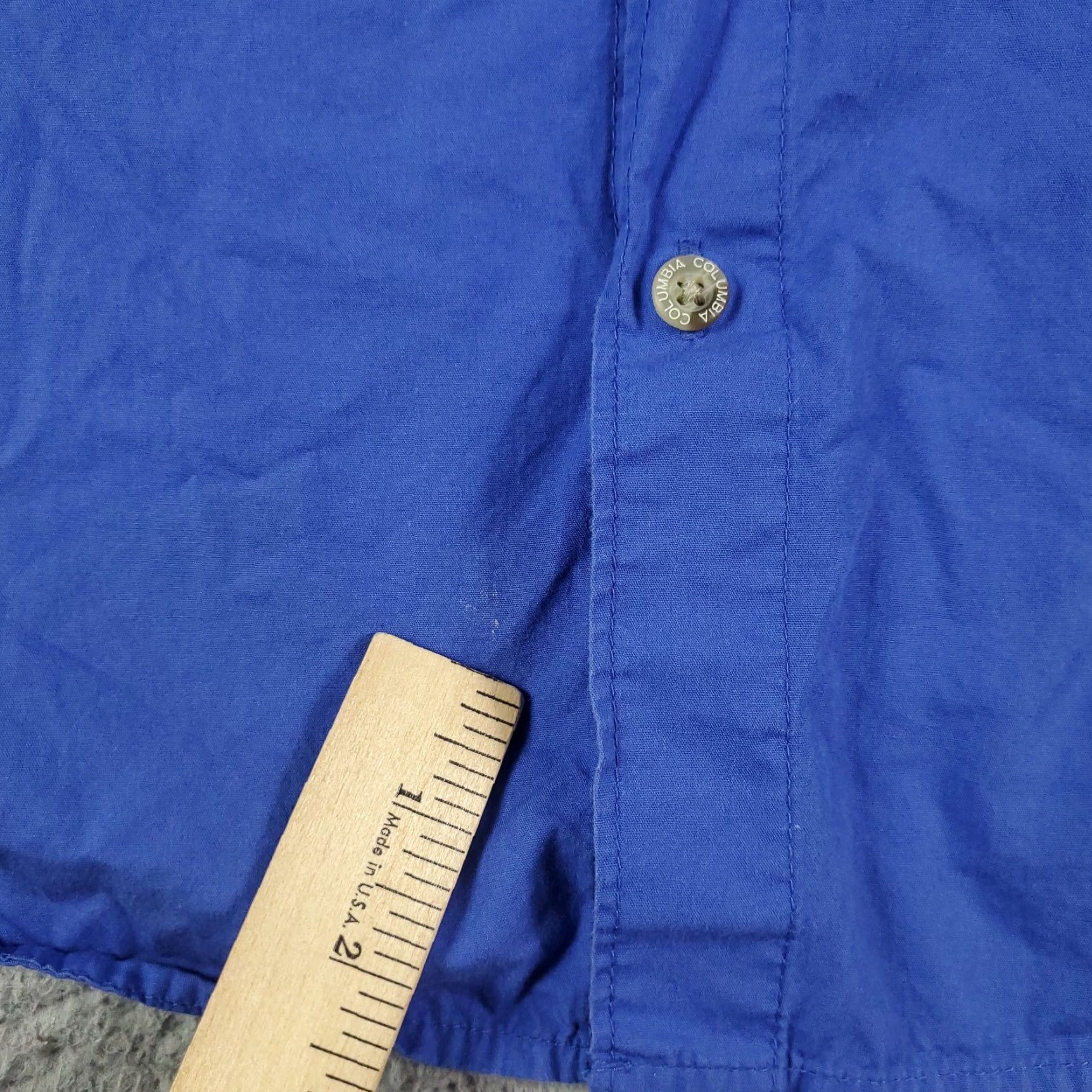 Vintage Columbia Shirt Men's 2XL Blue Short Sleeve Button-Up Cotton Blend Collared Size US XXL / EU 58 / 5 - 4 Thumbnail