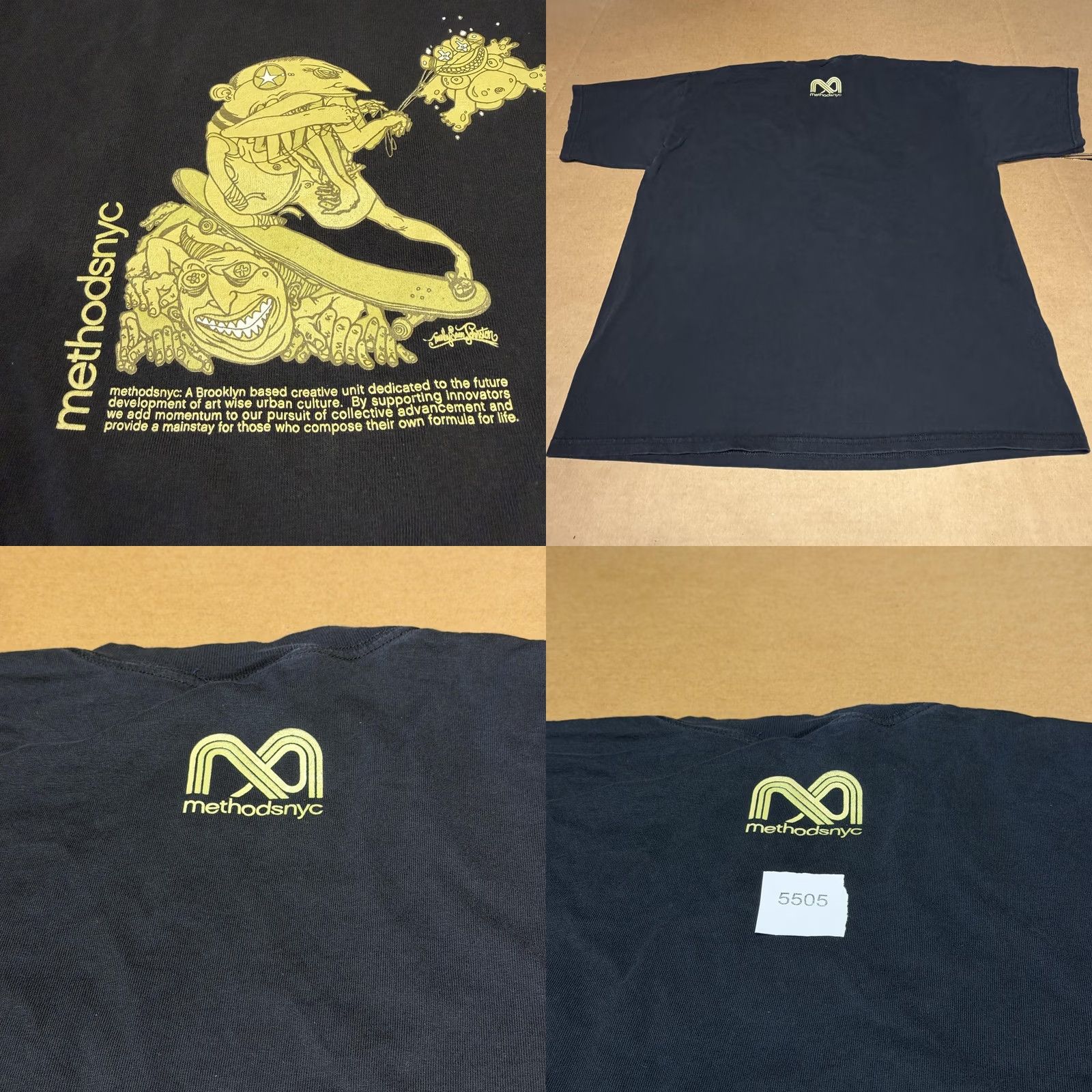 Vintage methodsnyc Shirt Mens XL Black Brooklyn Graphic Streetwear Urban Skate Tee Size US XL / EU 56 / 4 - 8 Thumbnail