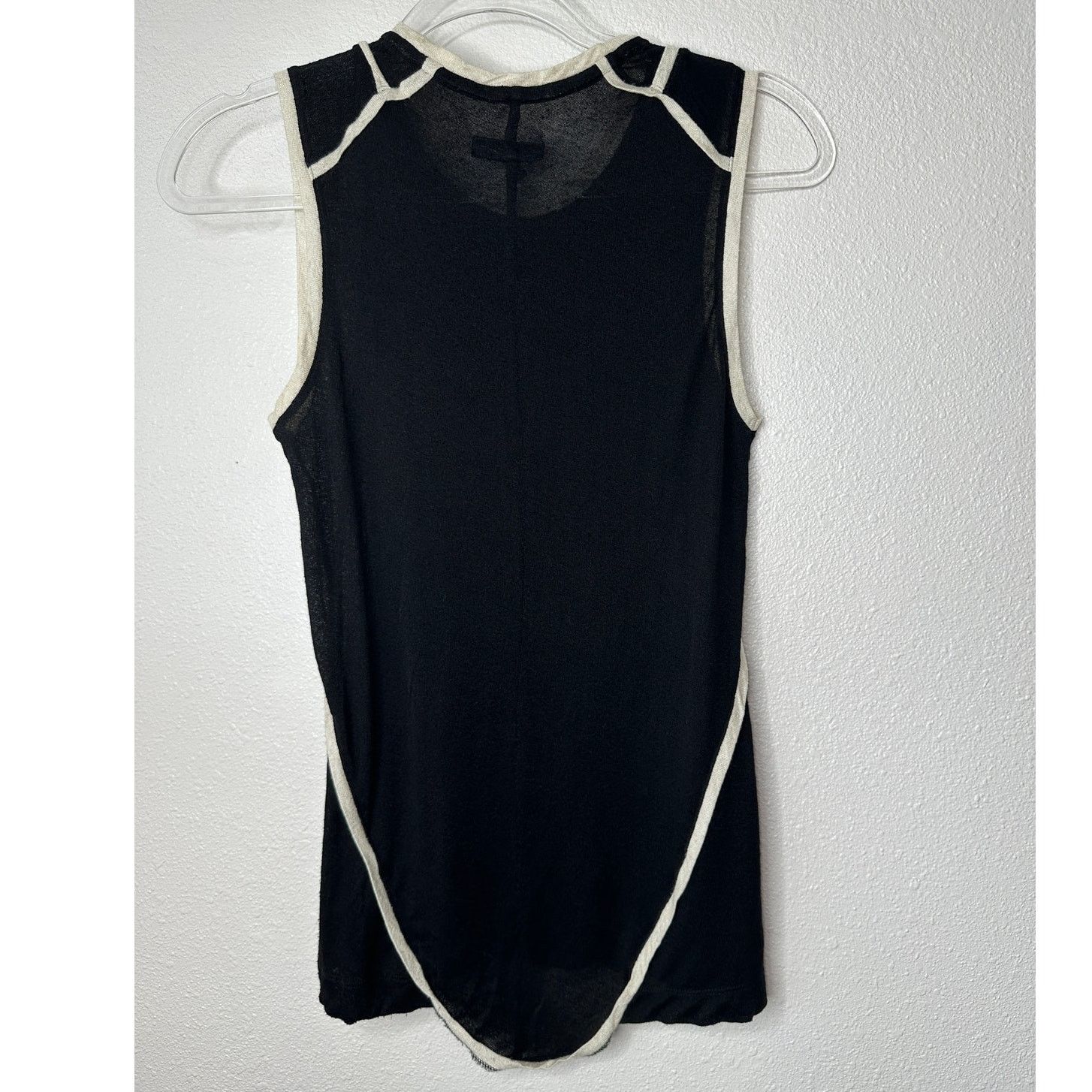 Rag & Bone Rag & Bone Black & Cream Round Neck Sleeveless Sheer Tank S Size S / US 4 / IT 40 - 7 Thumbnail