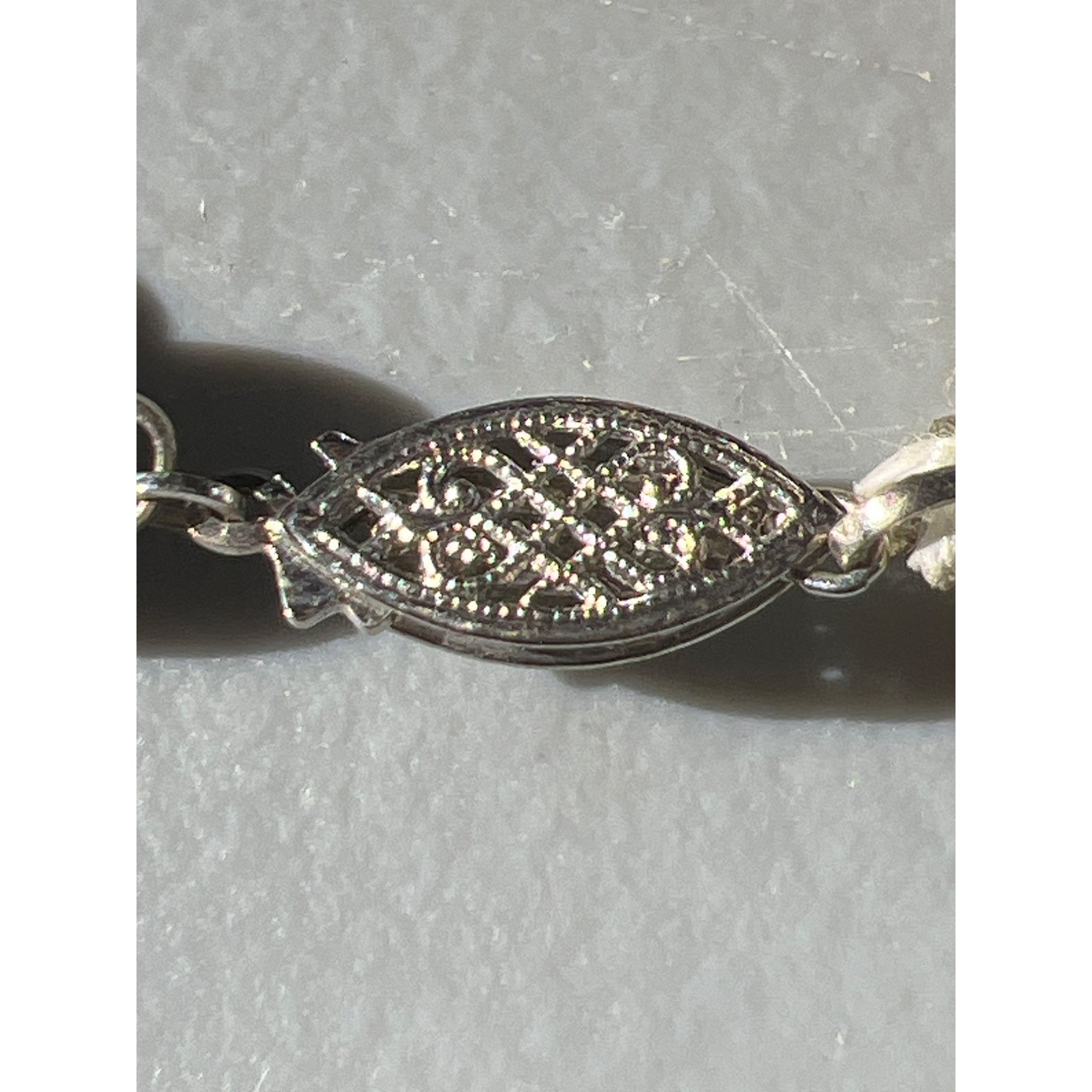 Other Vintage Glass Champagne Faux Pearl Necklace Sterling Silver Size ONE SIZE - 4 Thumbnail