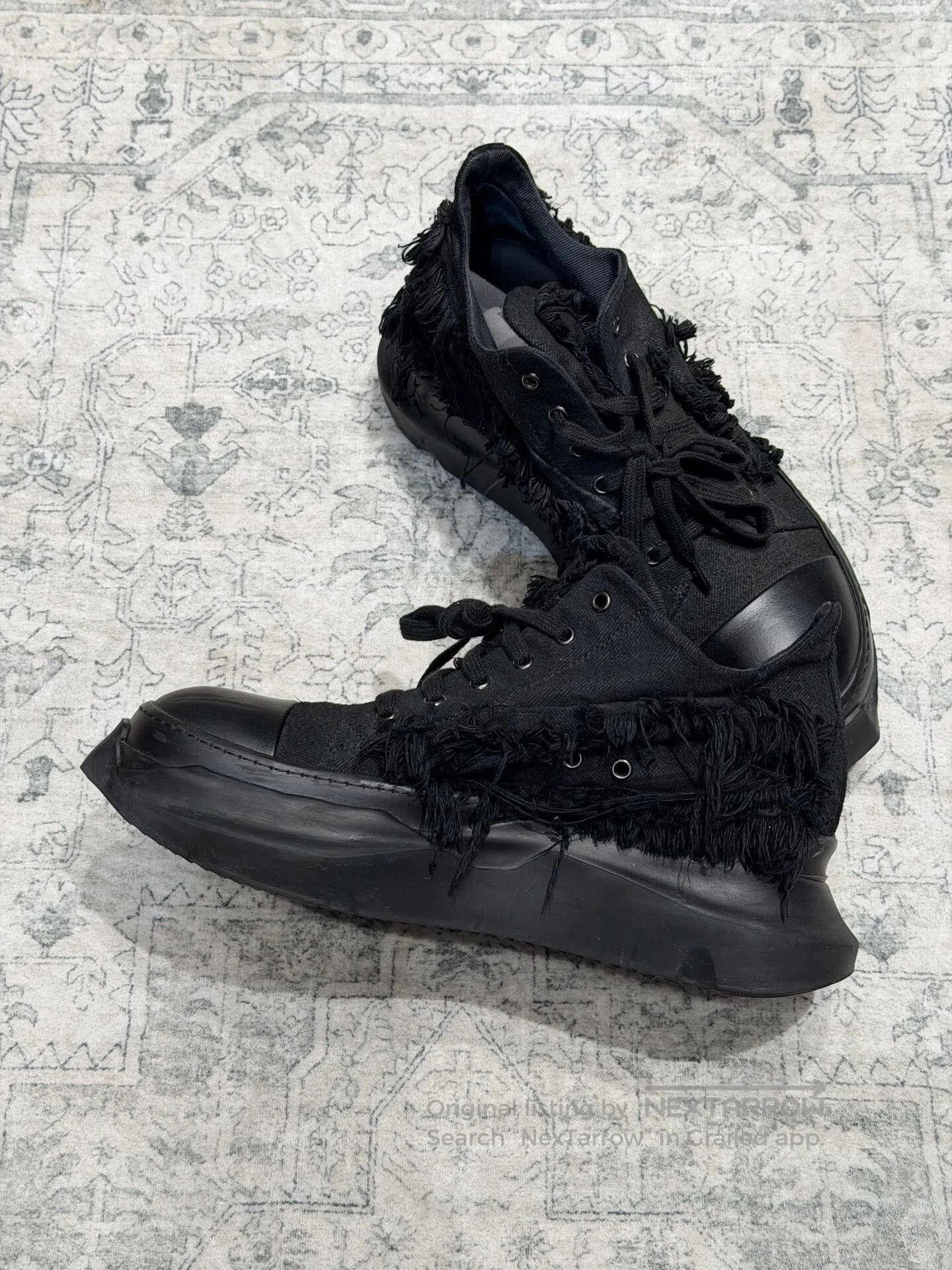 Rick Owens Drkshdw Rick Owens DRKSHDW Platform Distressed Sneakers. Size US 10 / EU 43 - 6 Thumbnail