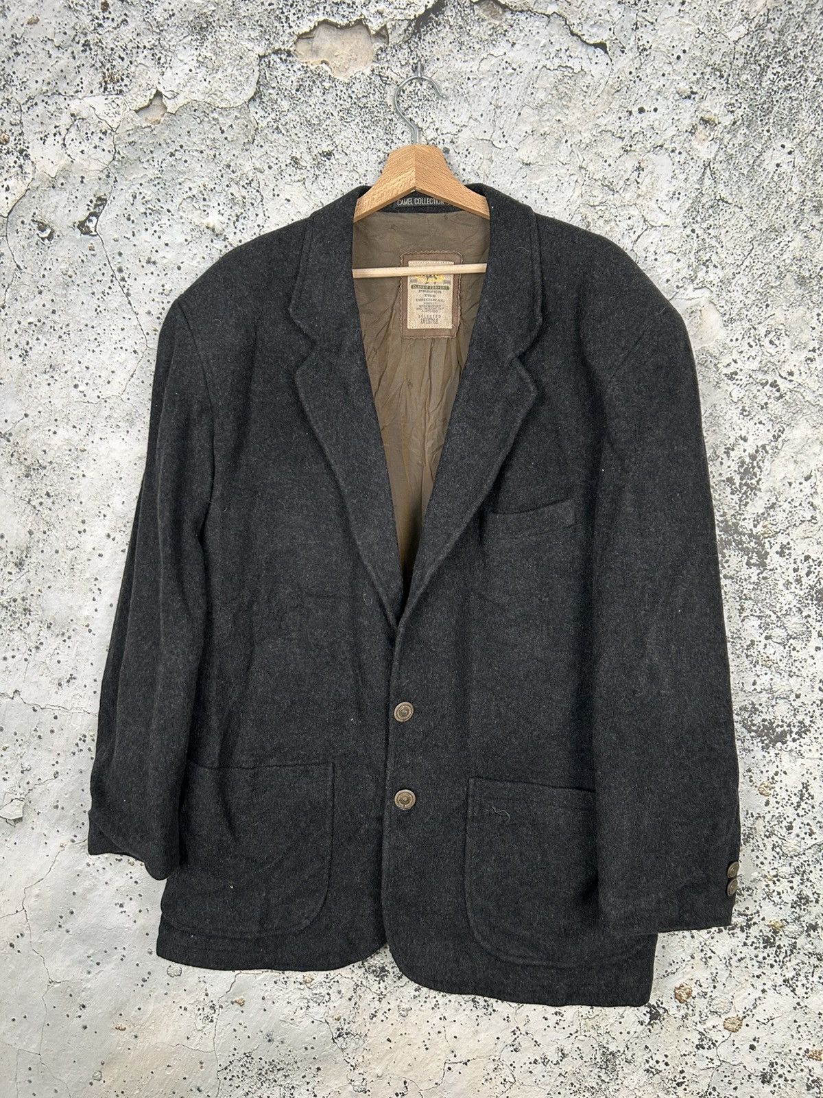 Vintage 90s Camel Wool Blazer Avant Garde 90s Archive
